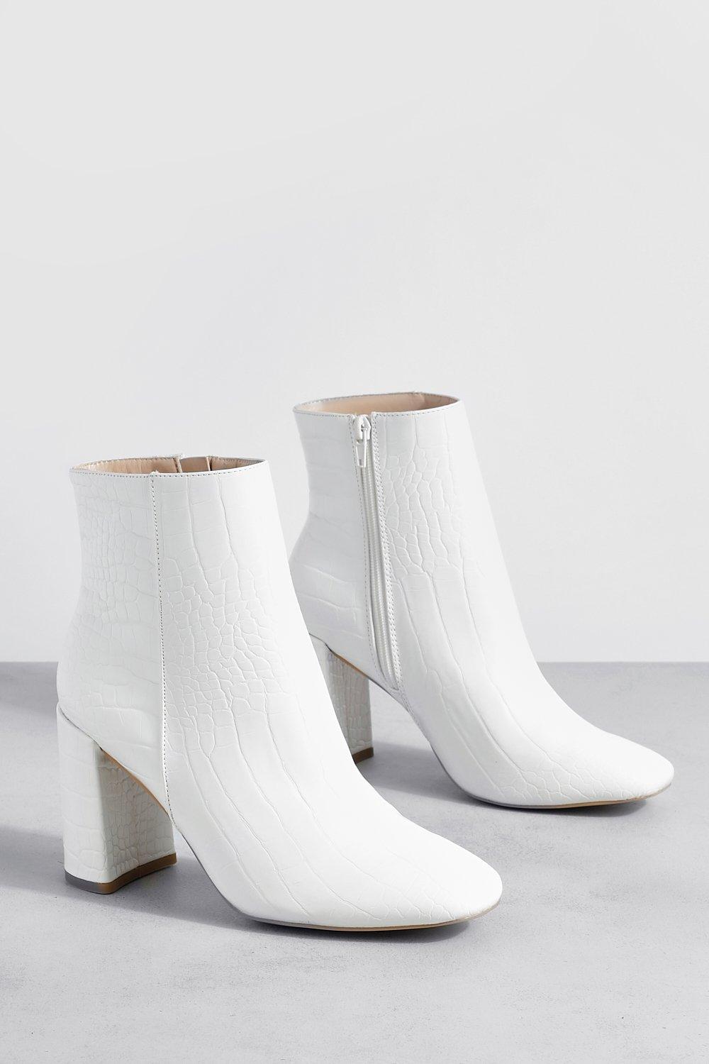 White round store toe ankle boots