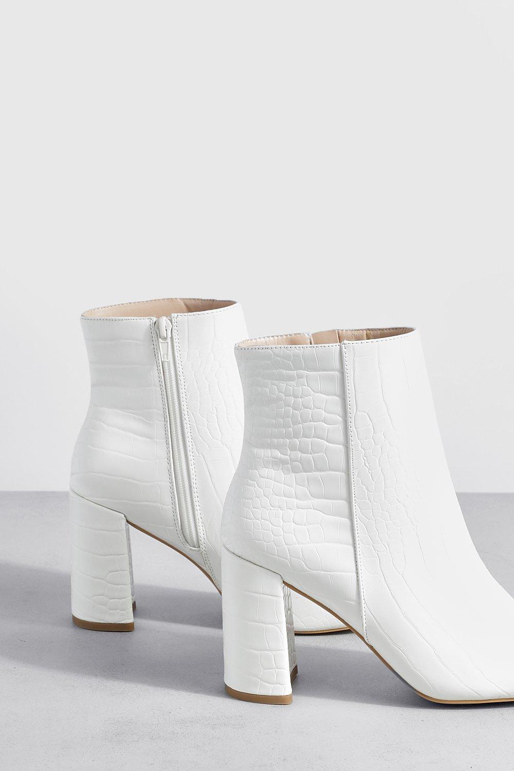 White round toe ankle on sale boots