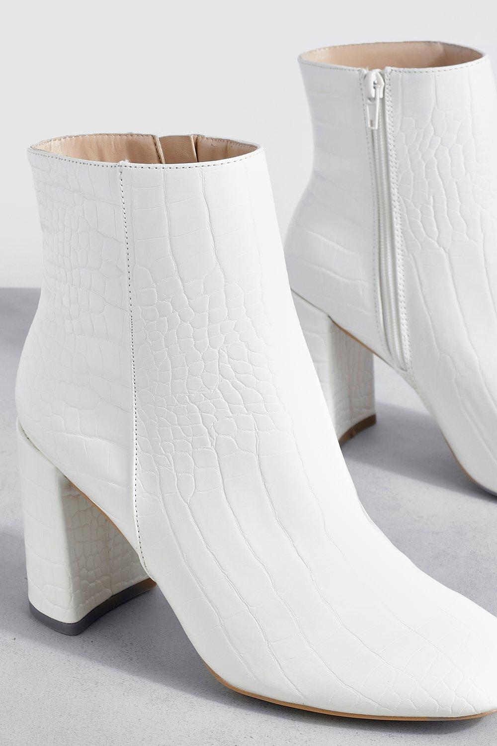 White croc ankle on sale boots