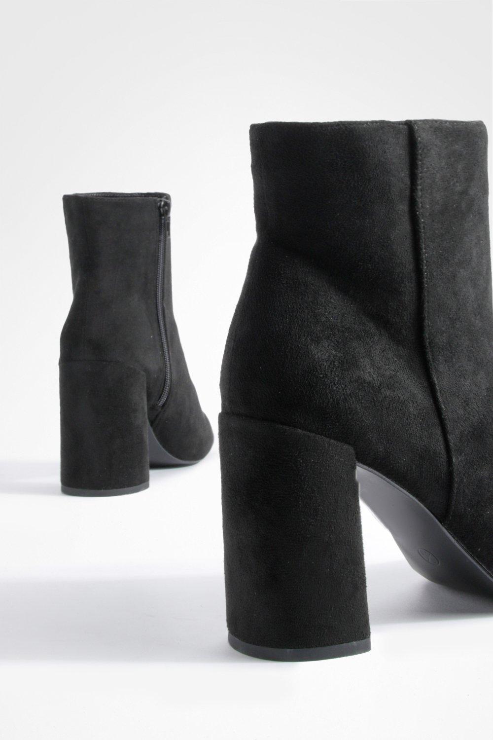 Round Toe Block Heel Ankle Boots