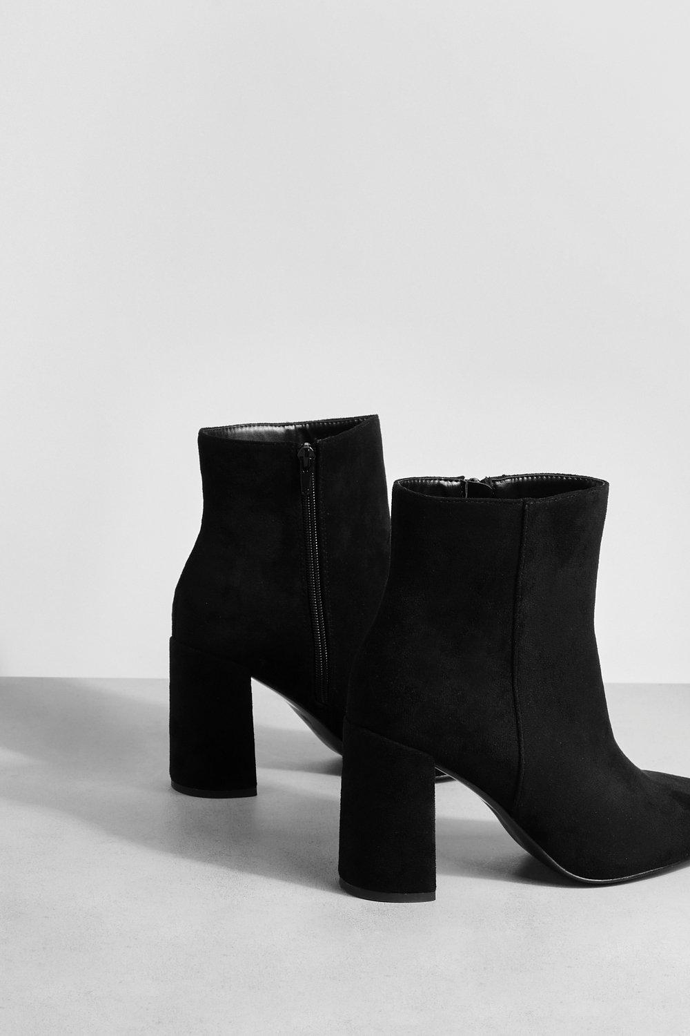 faux suede ankle boots black