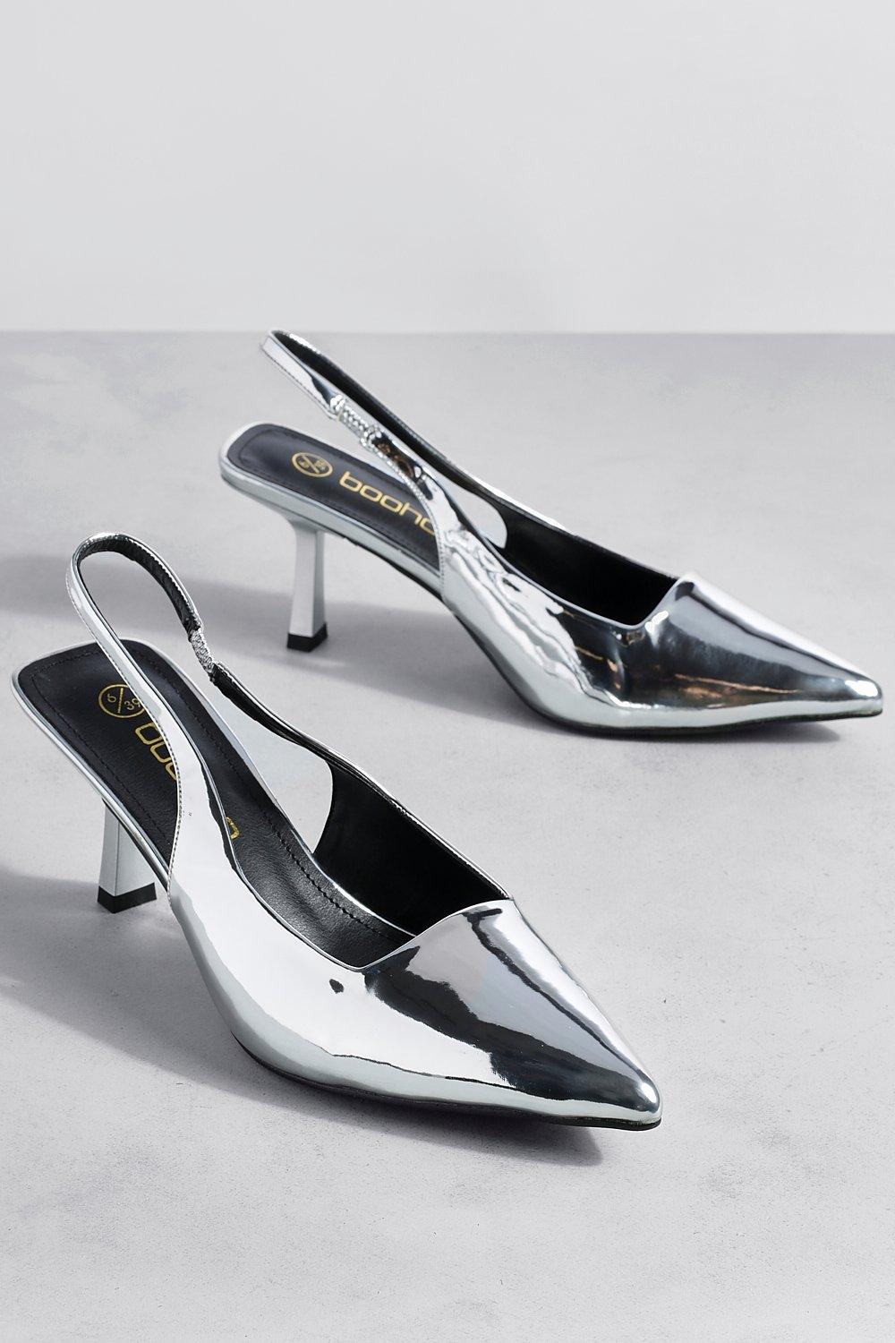 Black and store silver court shoes