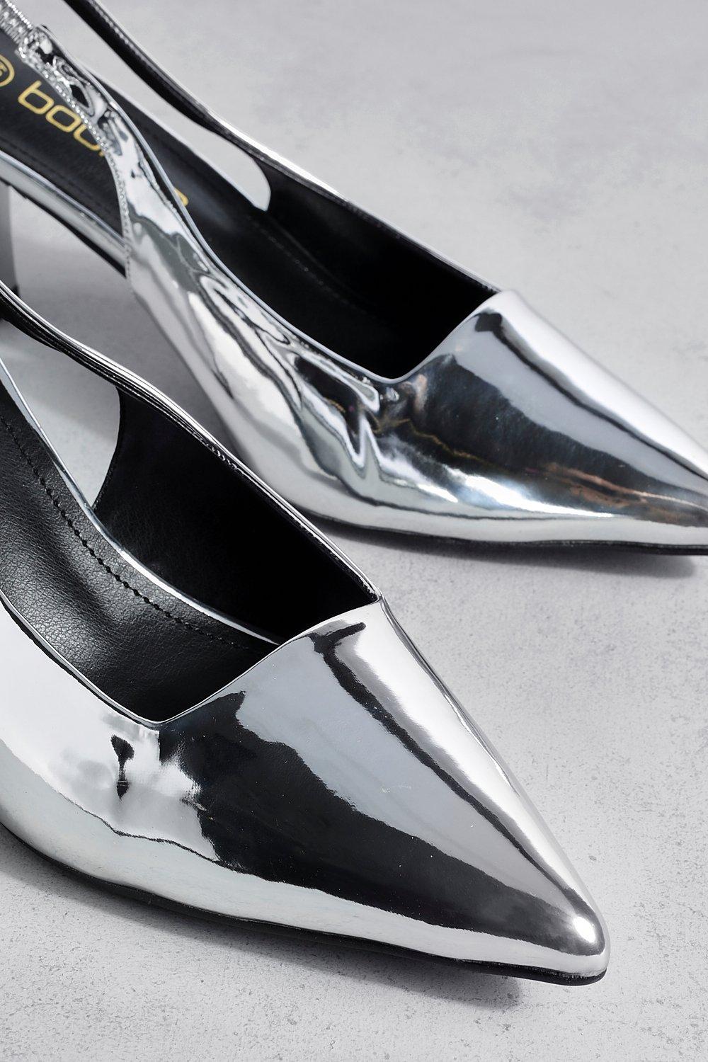 Metallic slingback shoes best sale