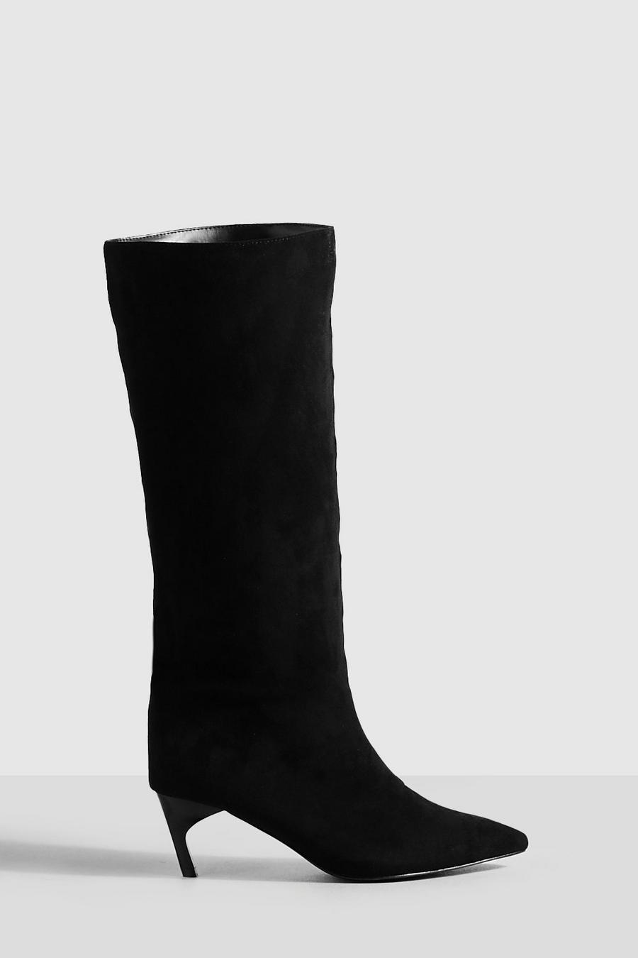 Low Heel Pointed Knee High Boots