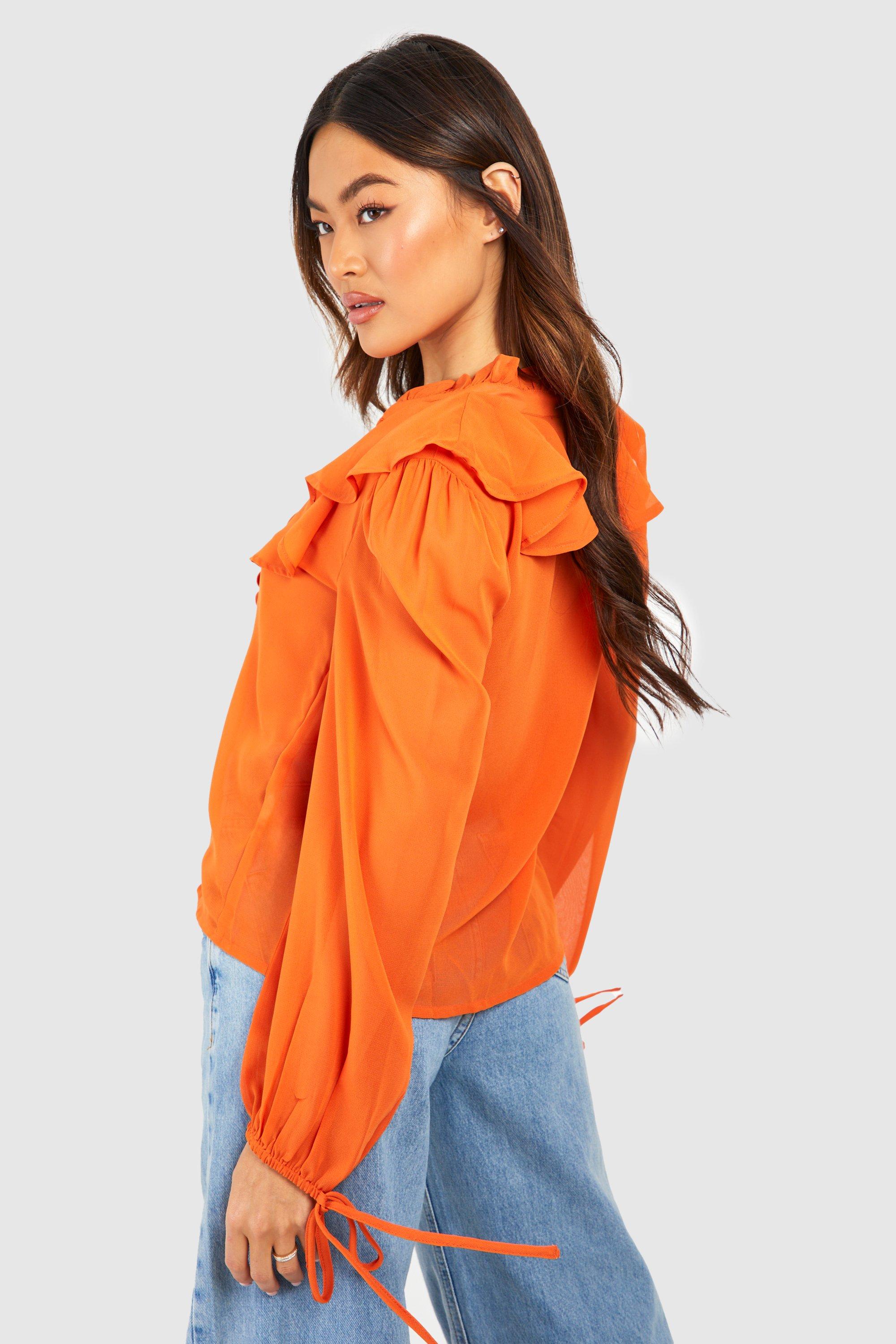 topshop orange blouse