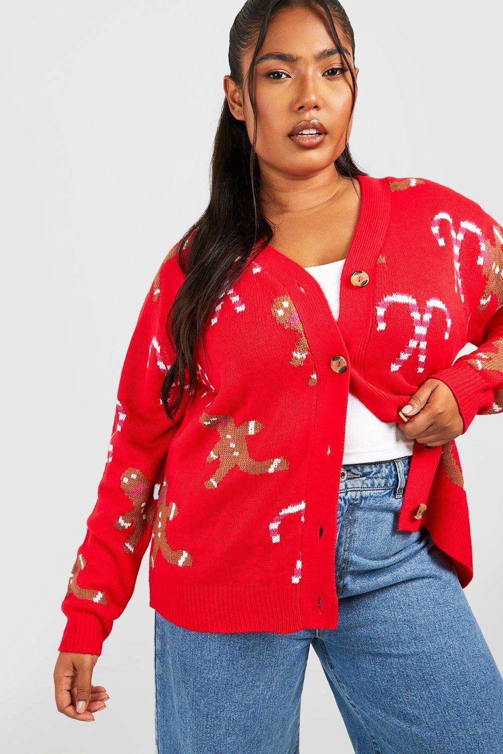 Plus size christmas on sale cardigan