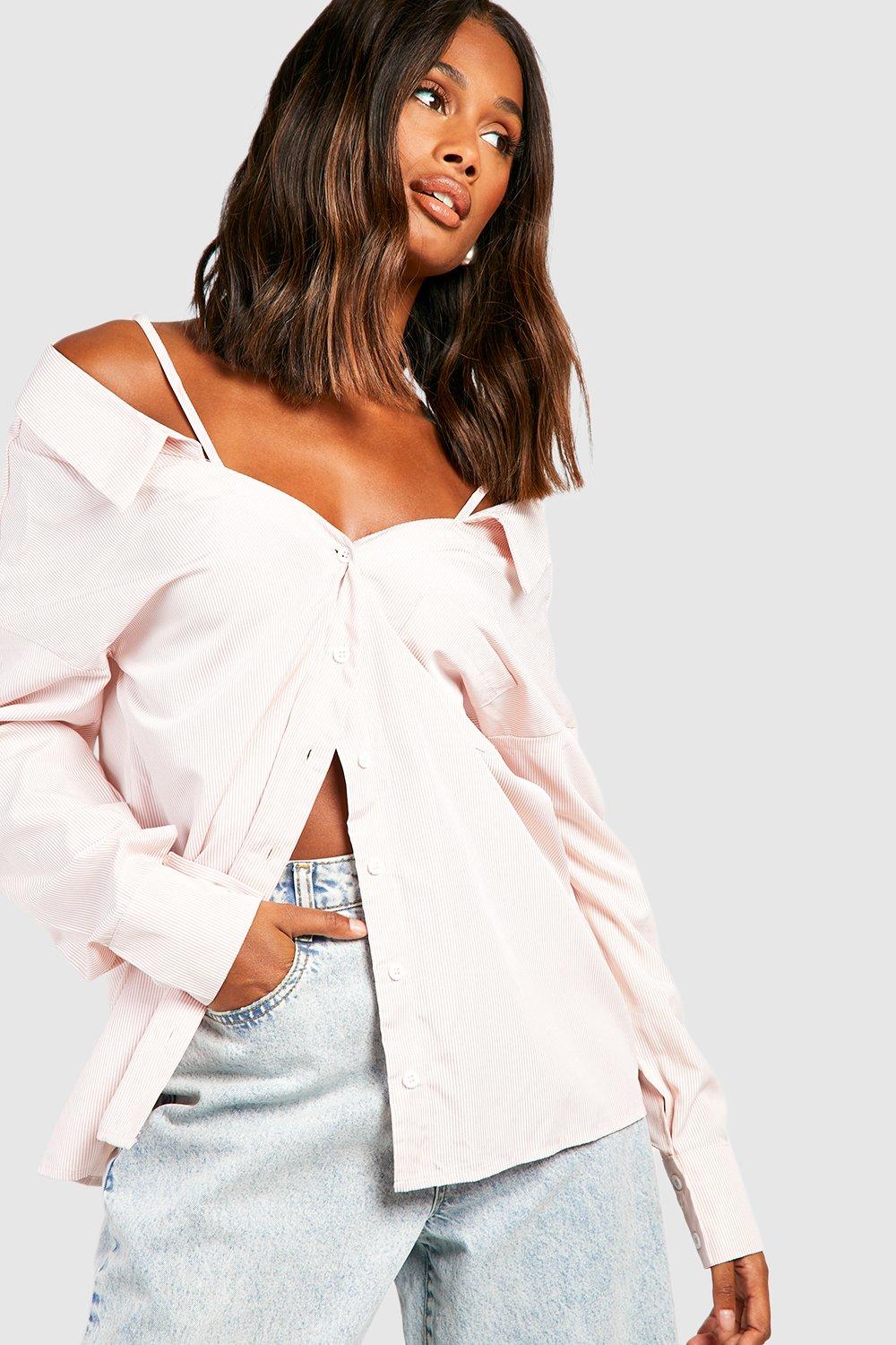 Off shoulder 2025 oversized shirt