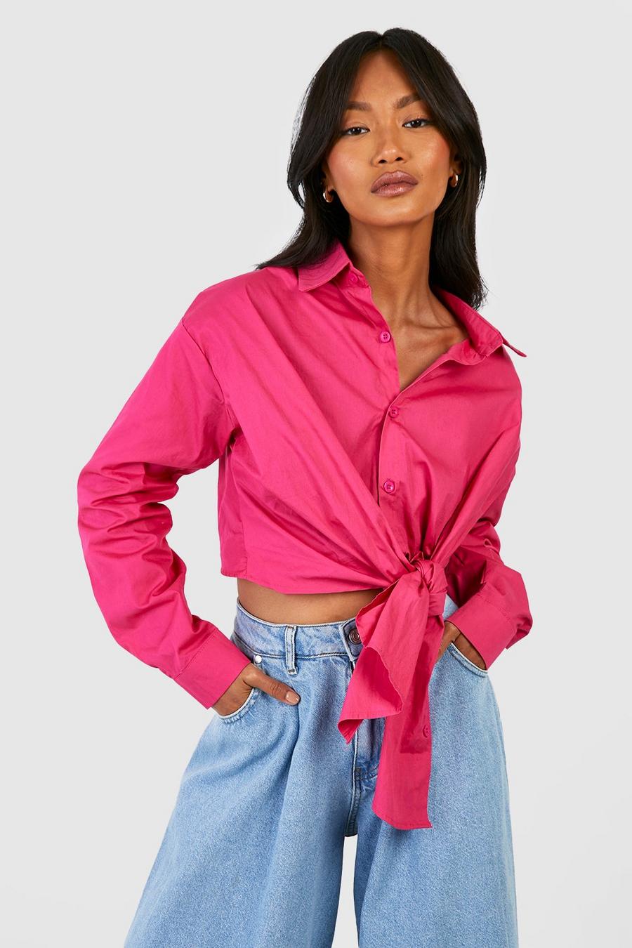 Camisa con atadura, Pink image number 1