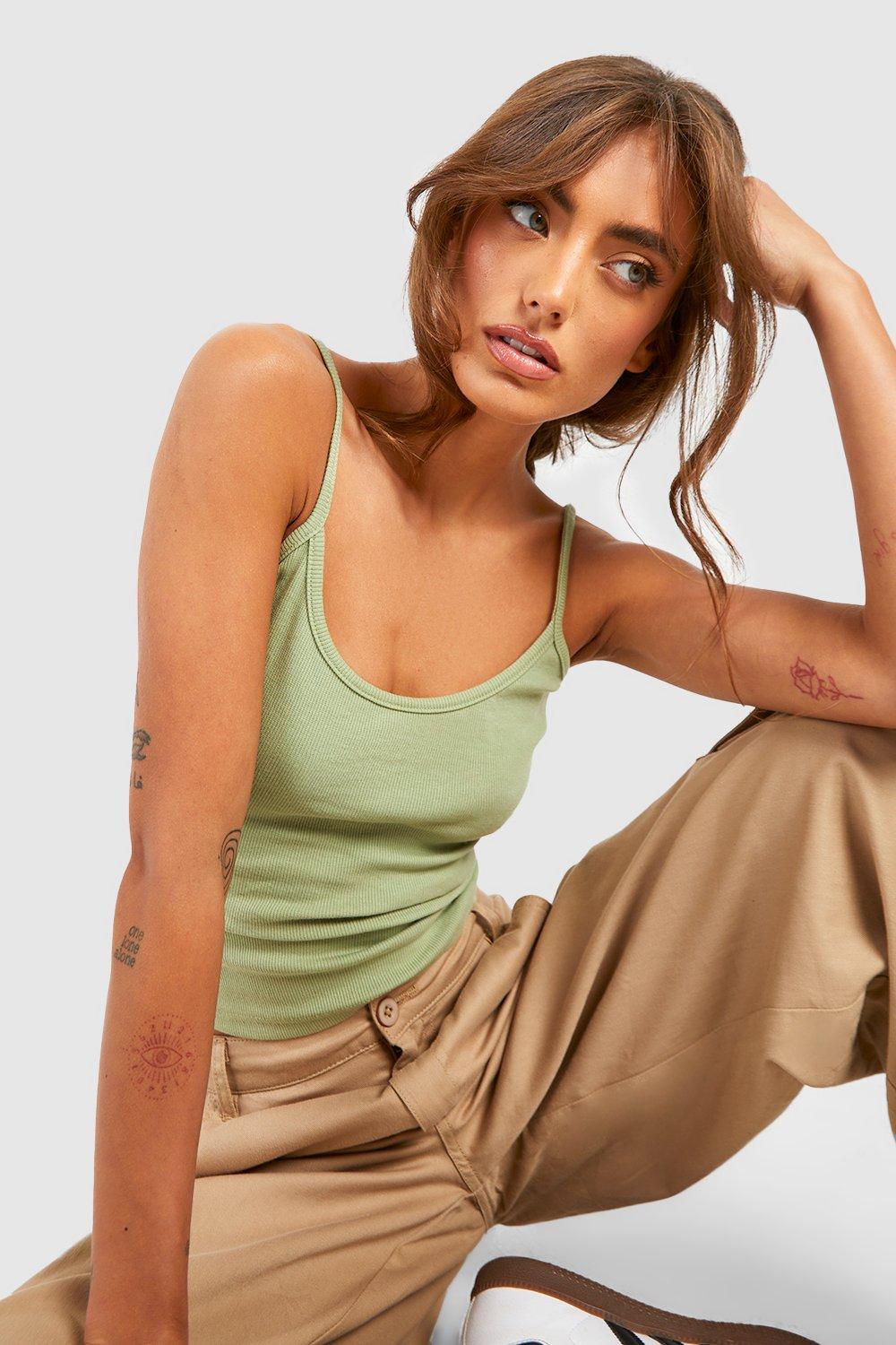 https://media.boohoo.com/i/boohoo/gzz64487_olive_xl_2/female-olive-basic-rib-strappy-scoop-neck-tank-top