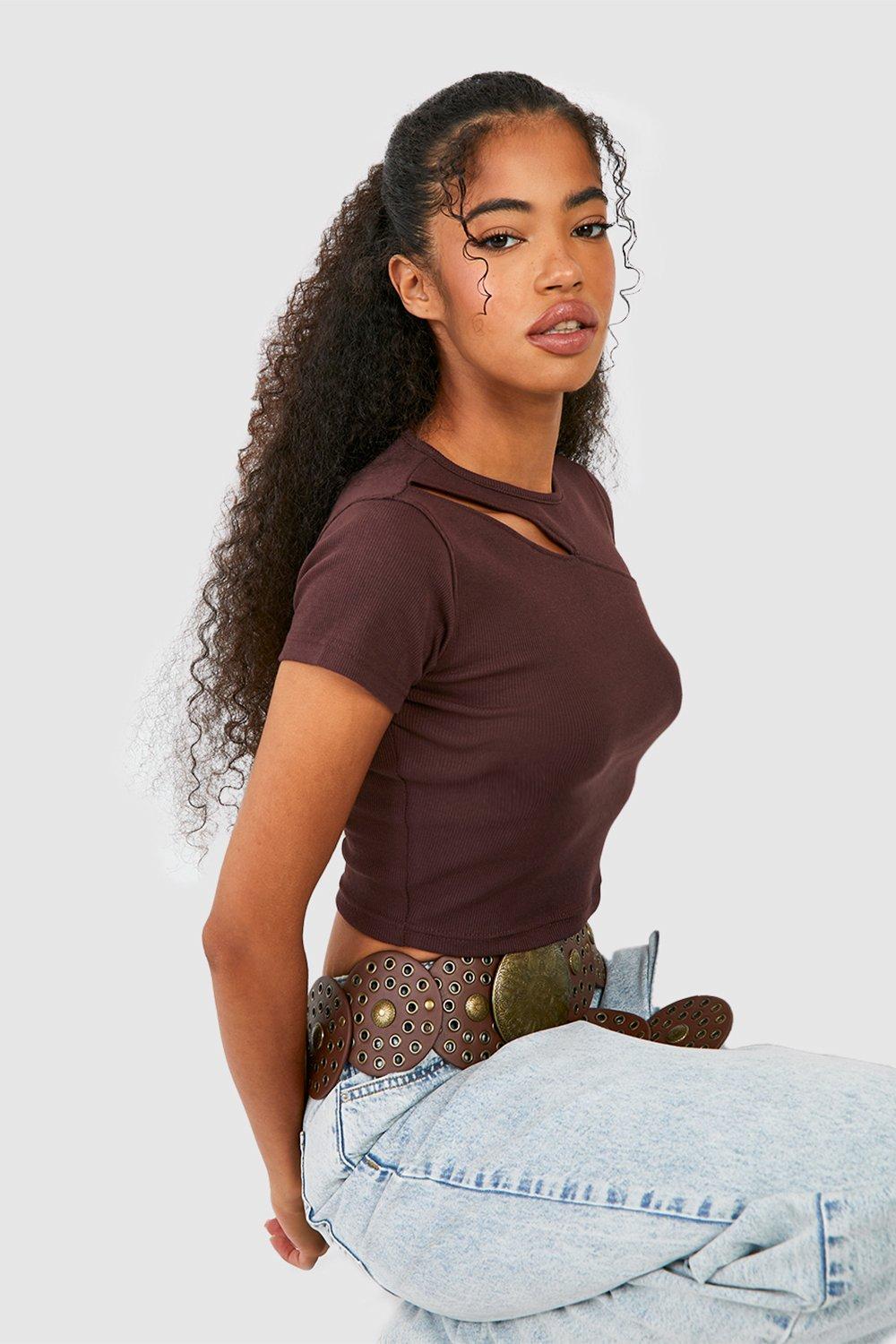 Low cut tops boohoo sales