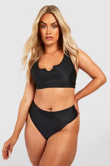 Black Plus Essentials High Waisted Bikini Brief