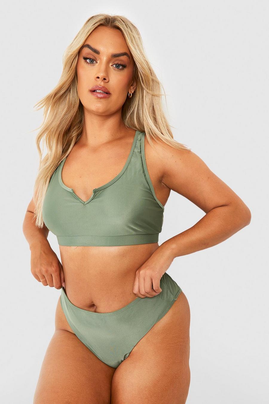 Grande taille - Bas de maillot taille, Khaki image number 1
