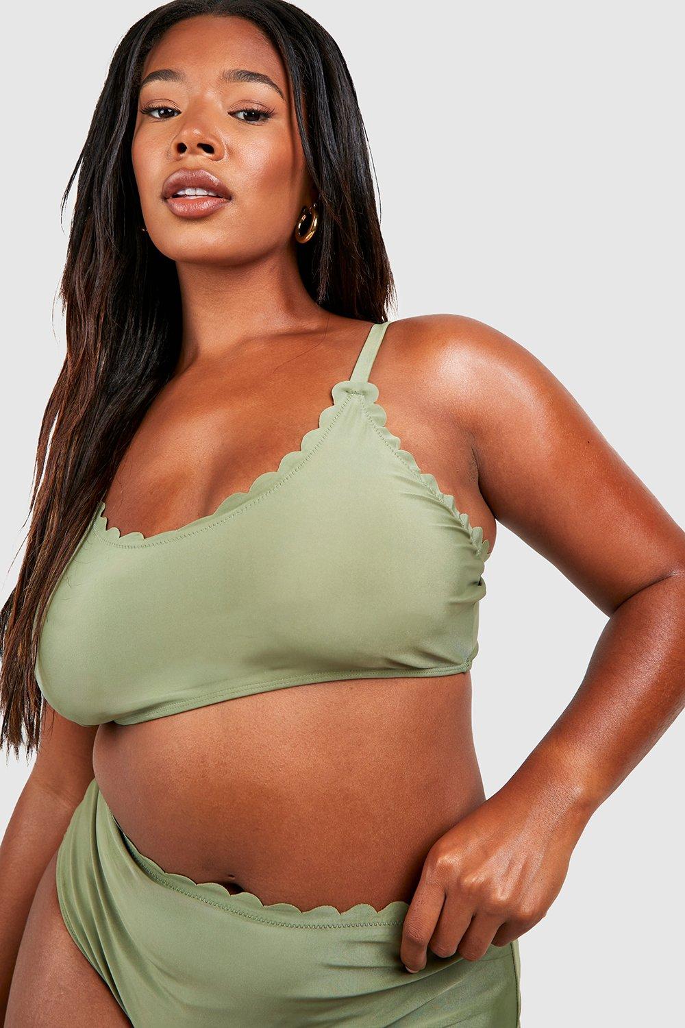 Plus size clearance crop top bikini