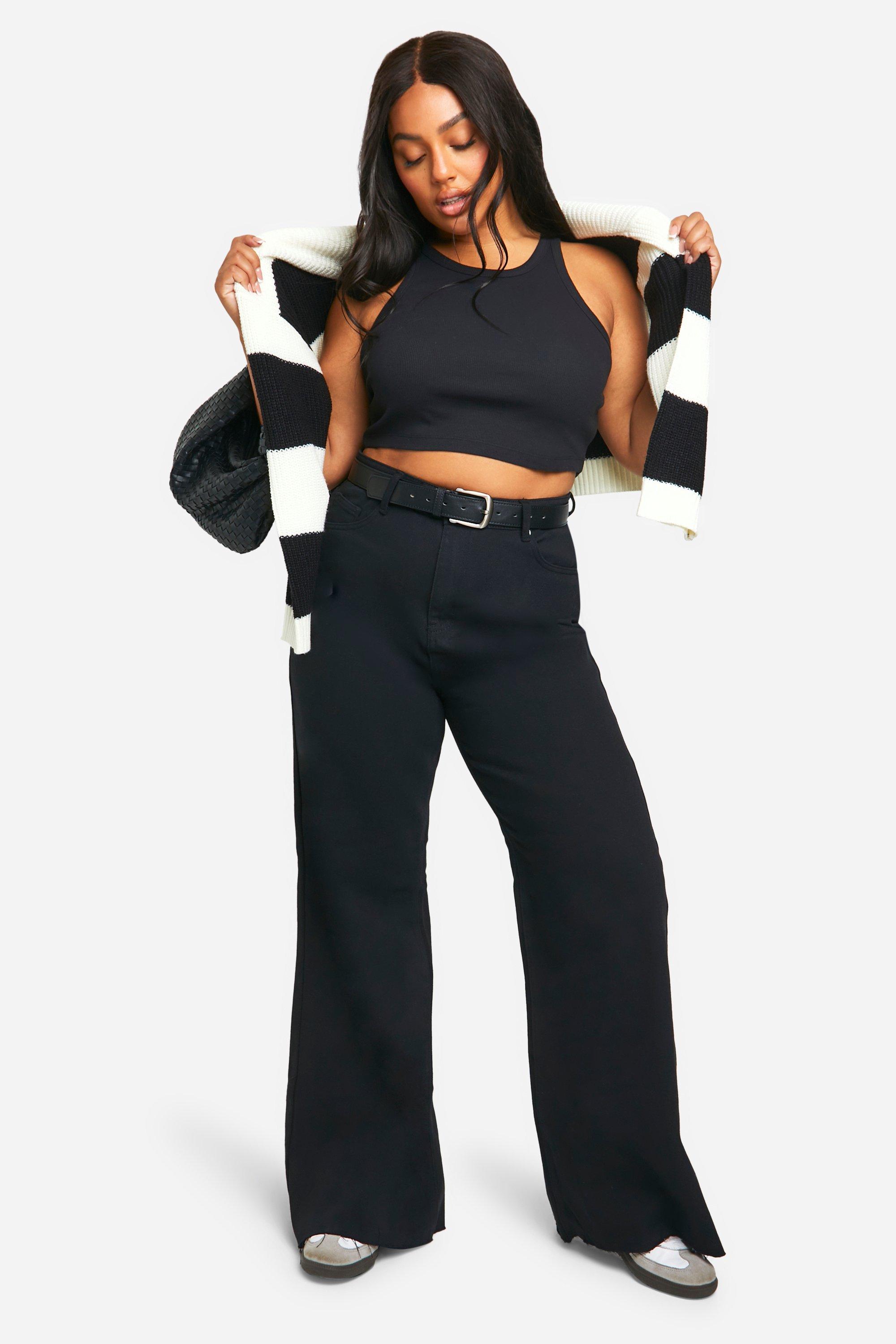 Black wide leg 2025 jeans plus size