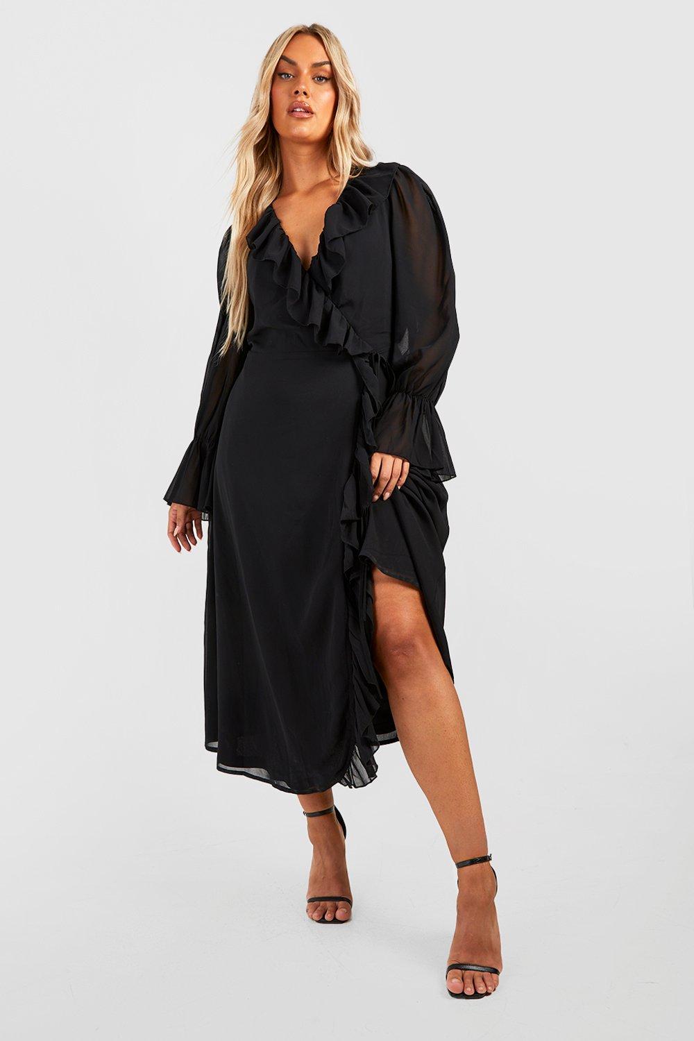 Express ruffle wrap sales dress