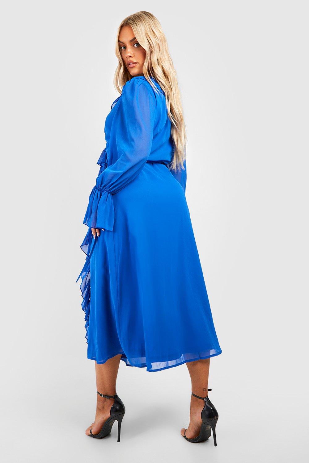 Boohoo blue hotsell wrap dress