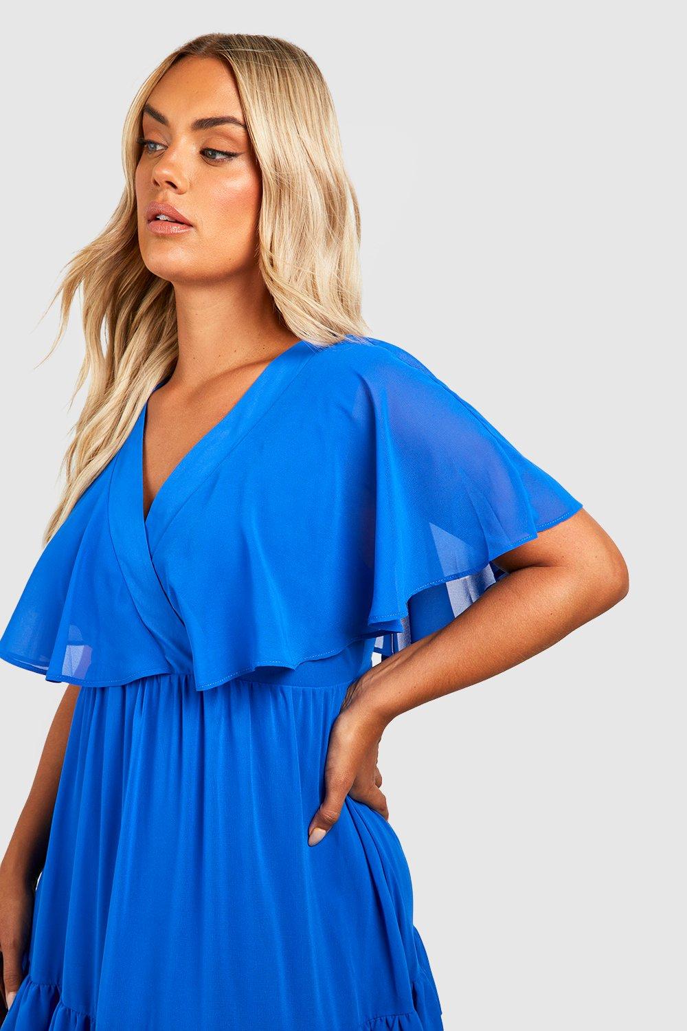 Maxi dress with cape best sale back and dipped hem