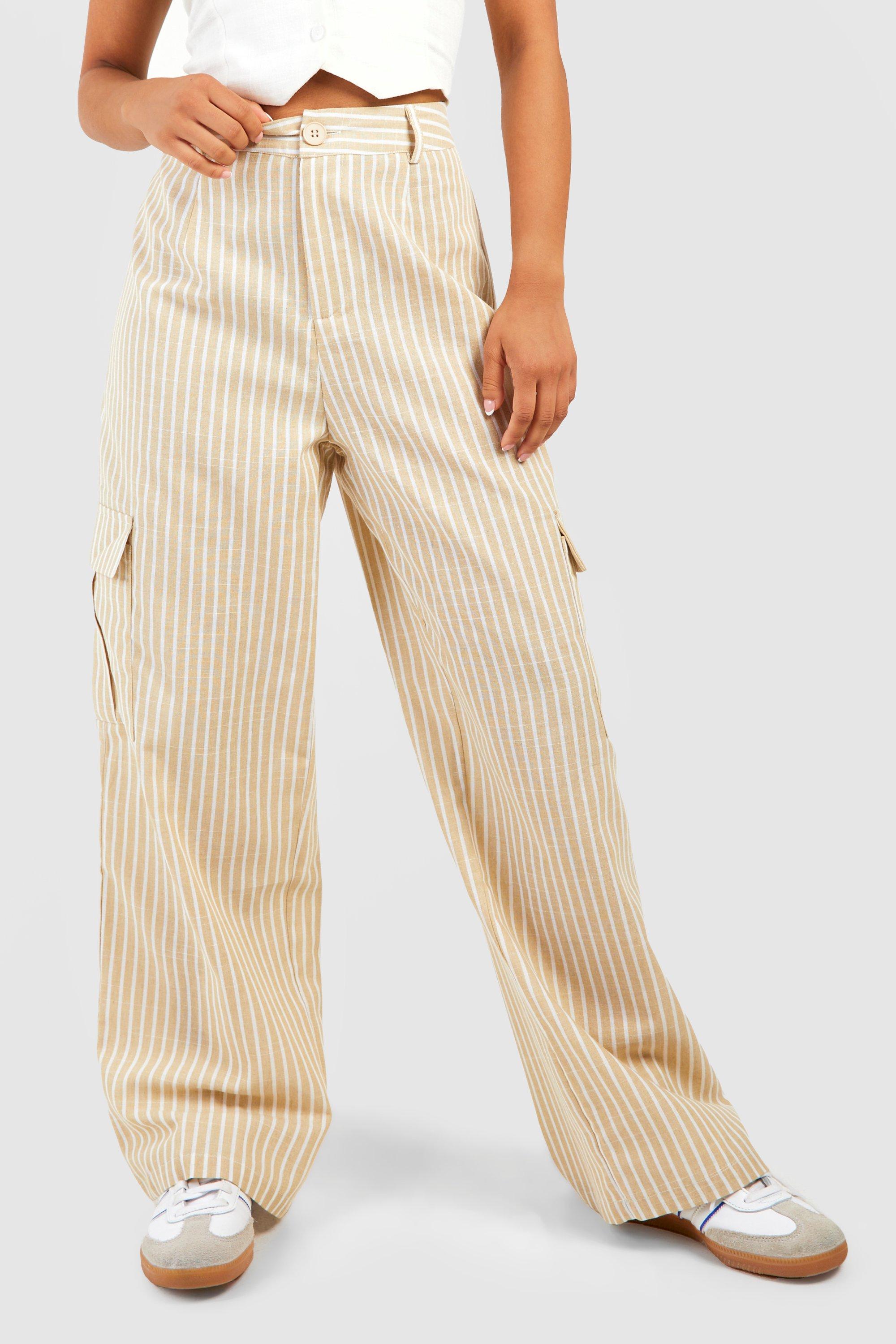 Straight leg striped on sale pants