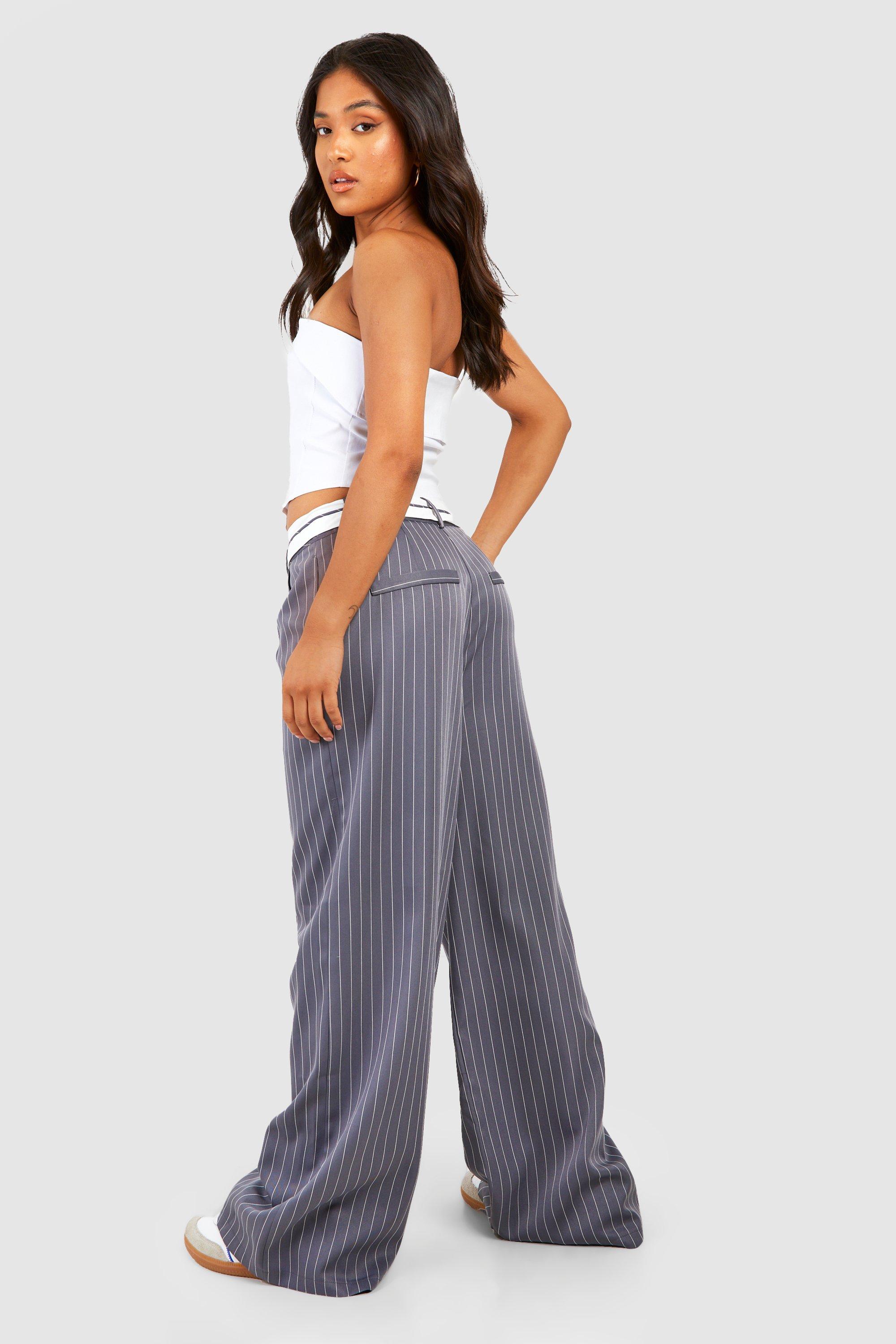 Pantalon large best sale rayé femme