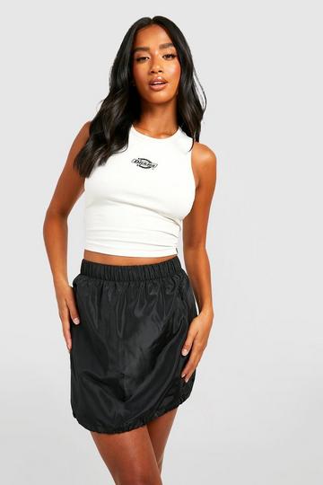 Petite Parachute Toggle Hem Mini Skirt black