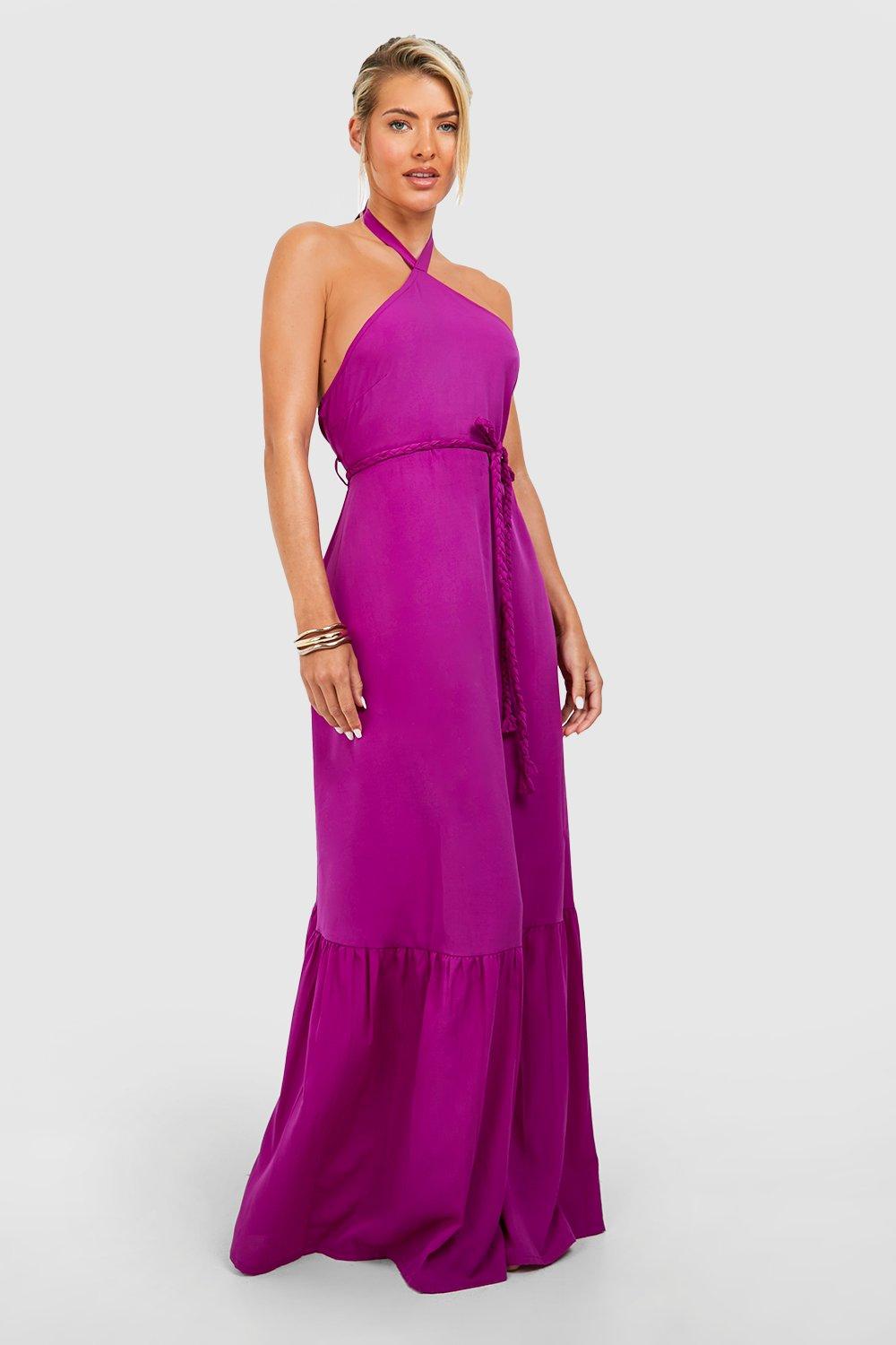 Purple maxi best sale dress boohoo