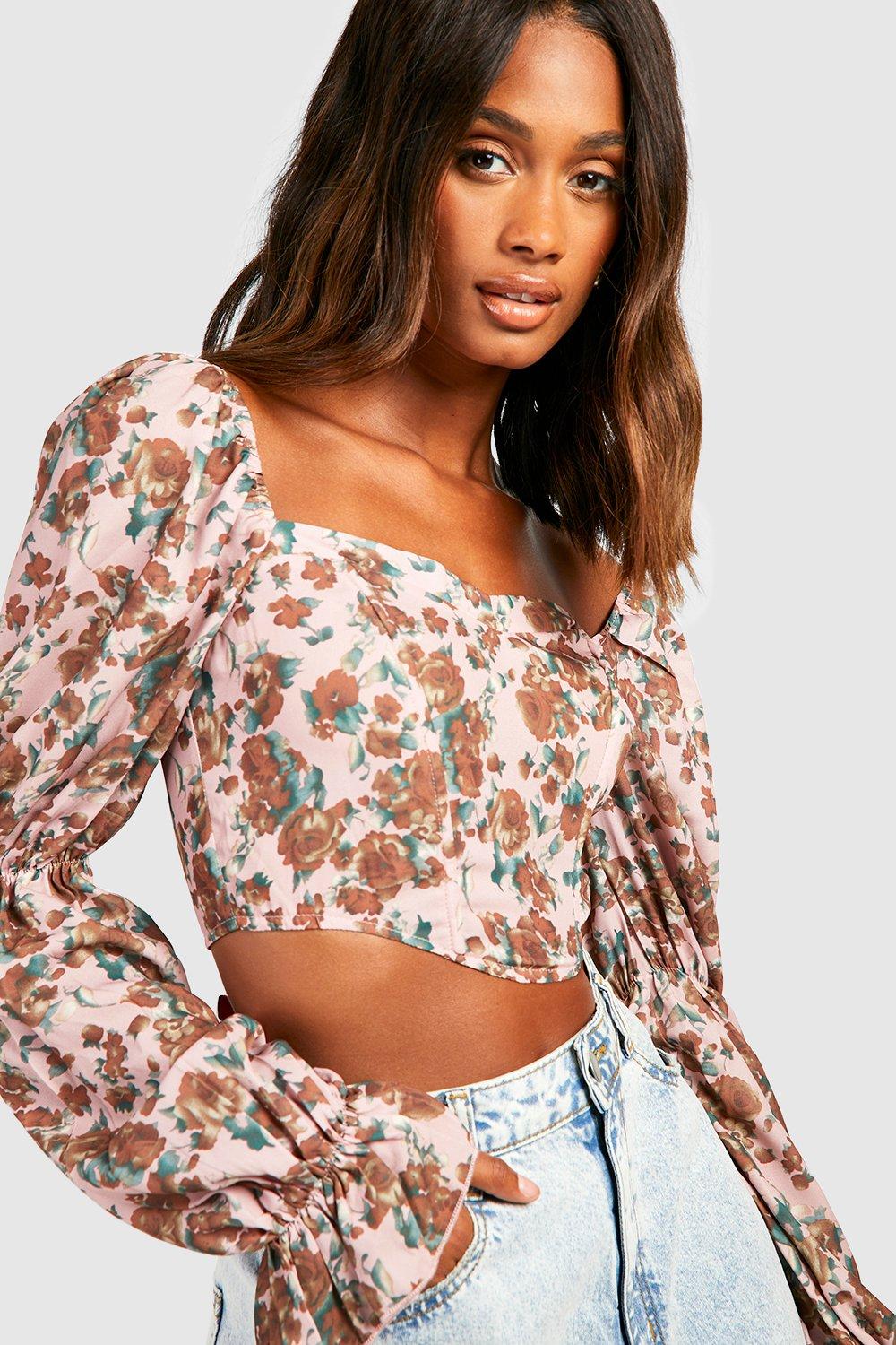 Pink floral corset top - Cover Story