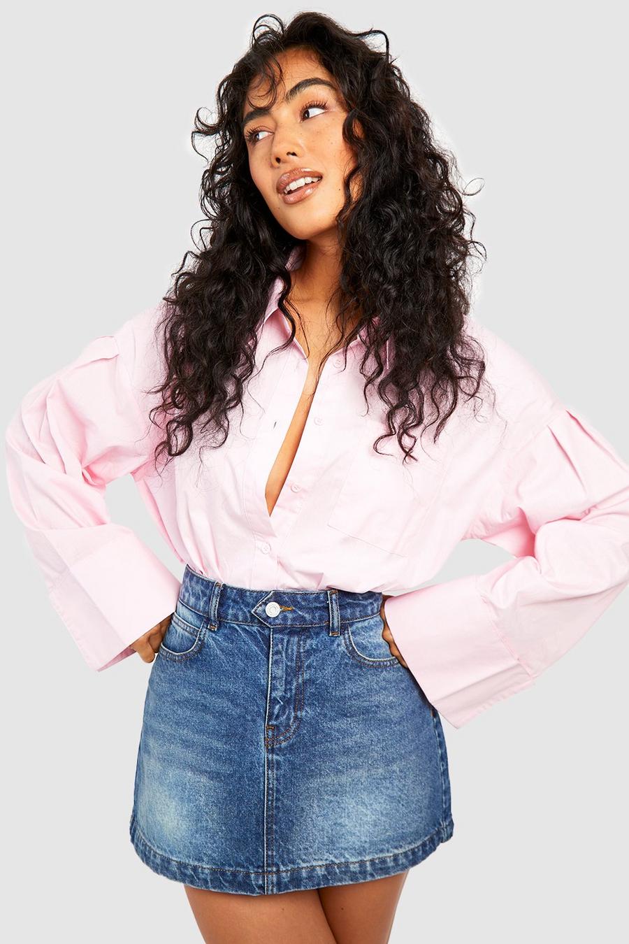 Baby pink Cotton Extreme Wide Cuff Shirt