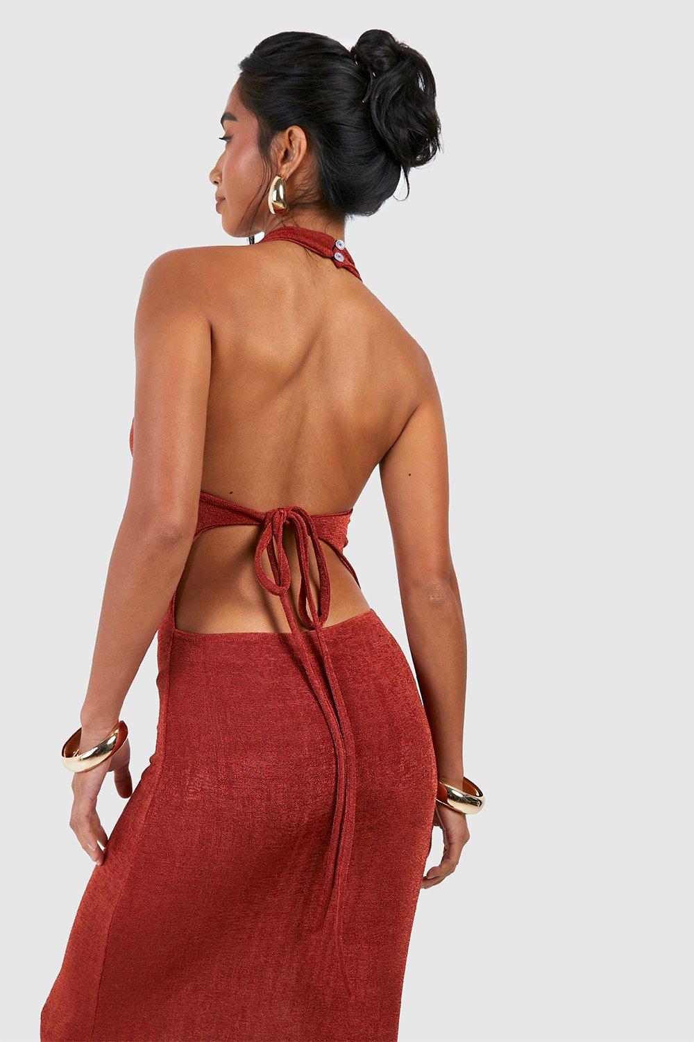 Maxi dress with strappy clearance back