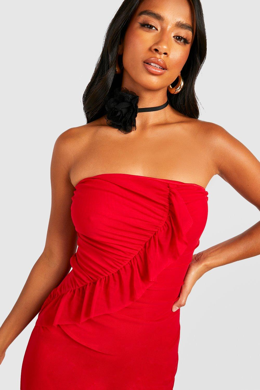 Boohoo petite deals red dress