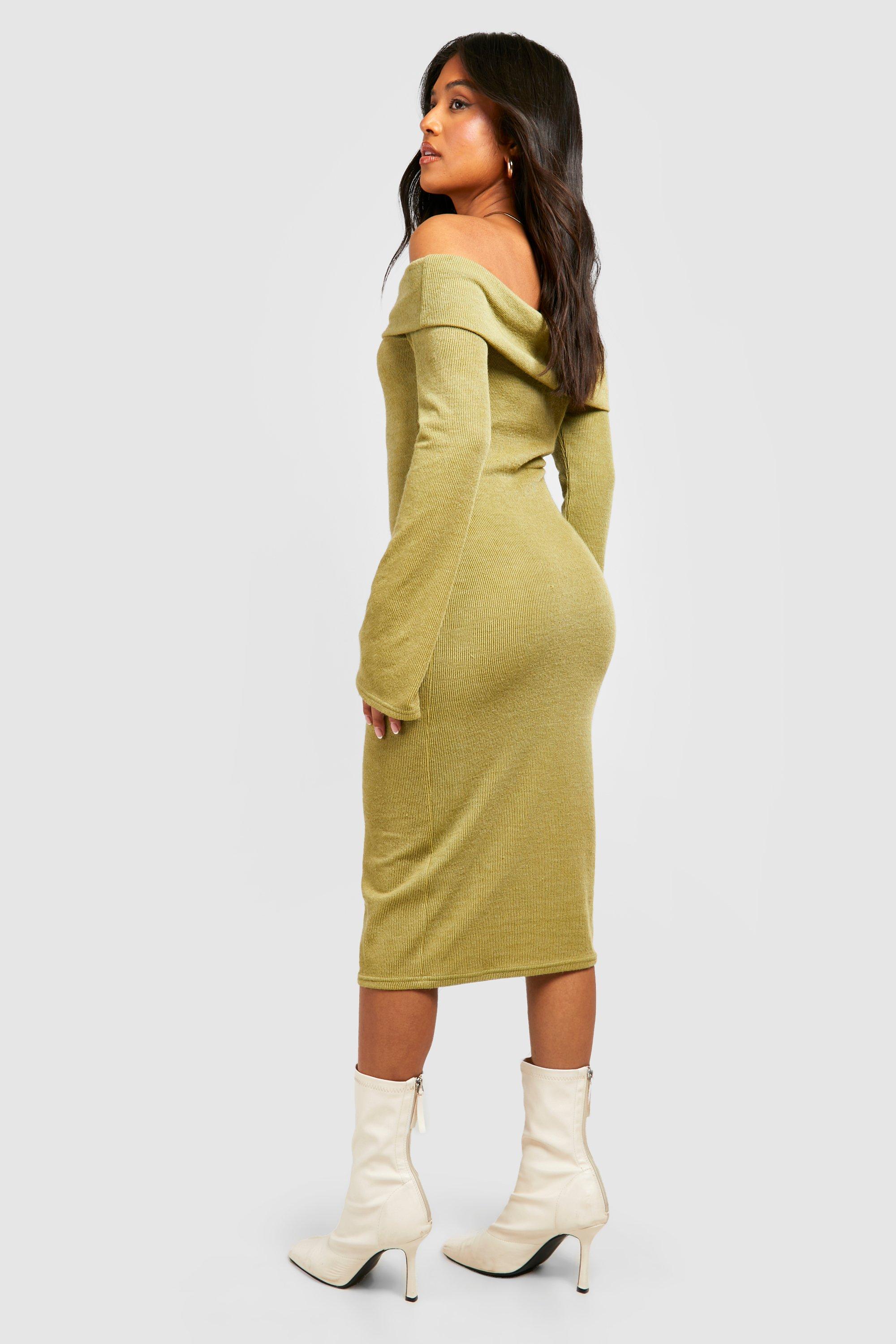 Long sleeve petite hot sale midi dress