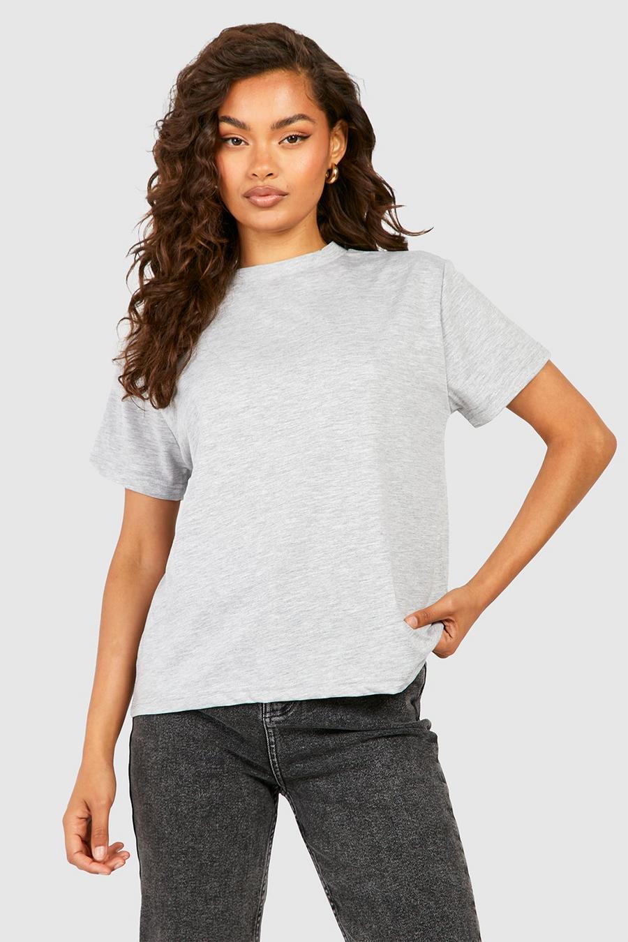T-shirt Basic in taglio maschile, Grey marl image number 1
