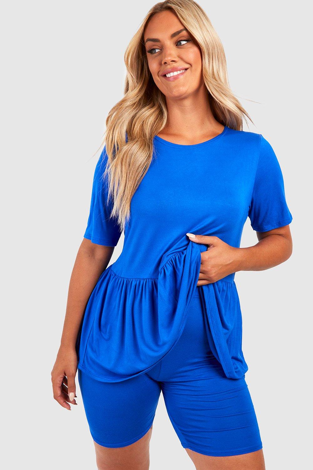 Grande taille Ensemble en jersey avec short cycliste boohoo