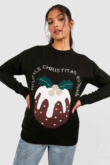 Maternity My Christmas Pudding Sweater black