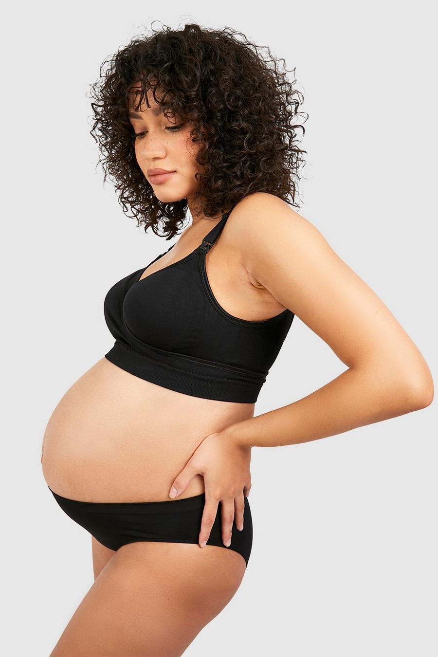 Black Maternity Wrap Nursing Bra image number 1