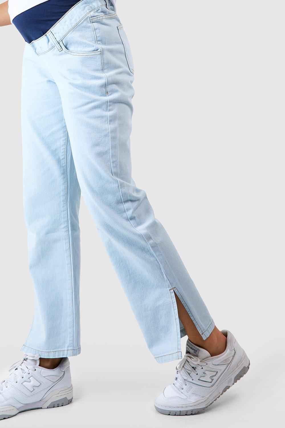 Maternity Light Blue Wash Long Leg Straight Jeans