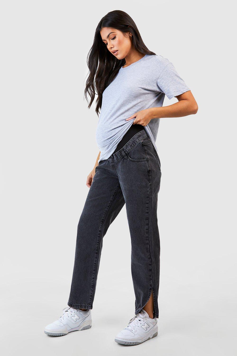 Maternity Over Bump Split Straight Leg Jeans