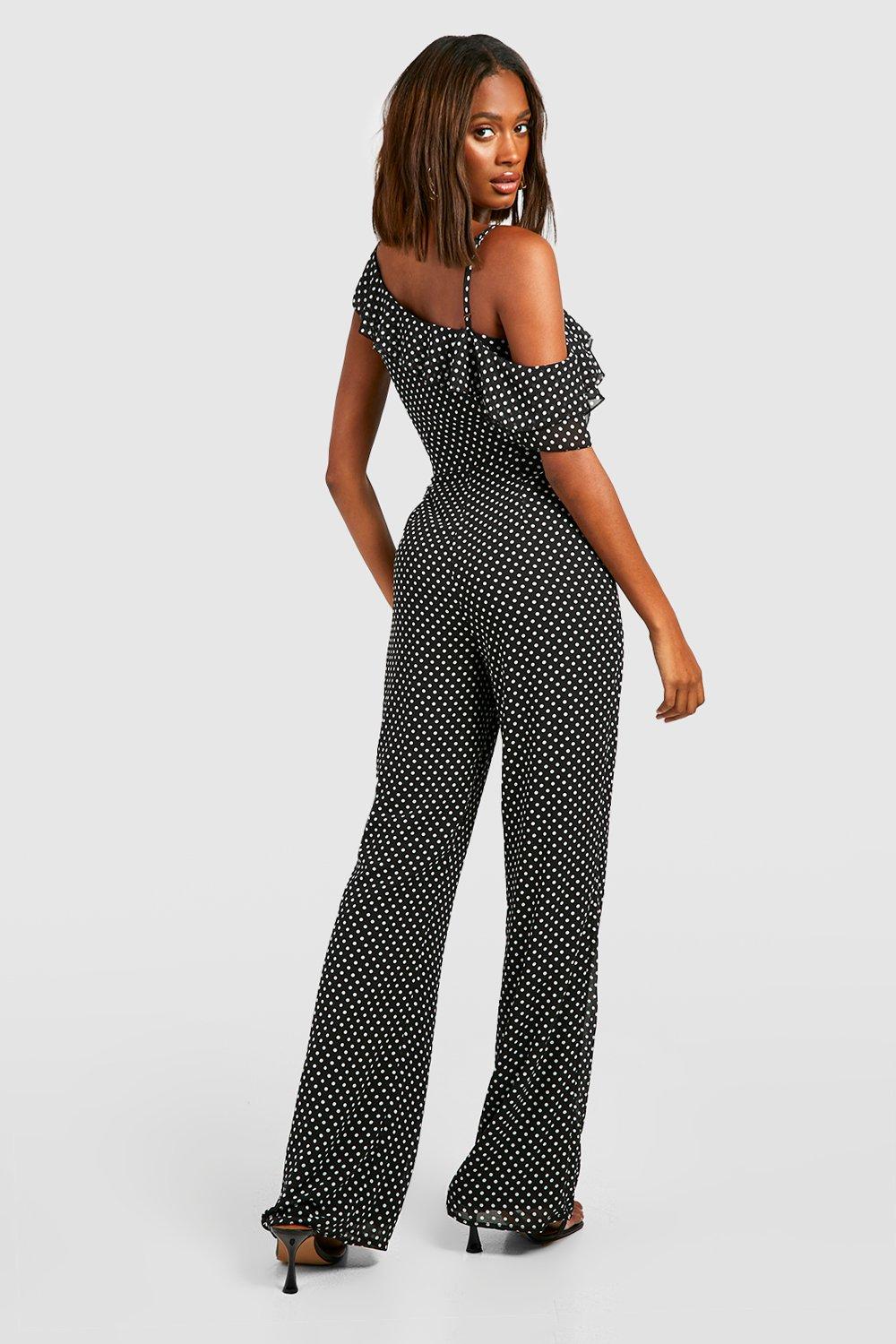 Polka dot cheap ruffle jumpsuit