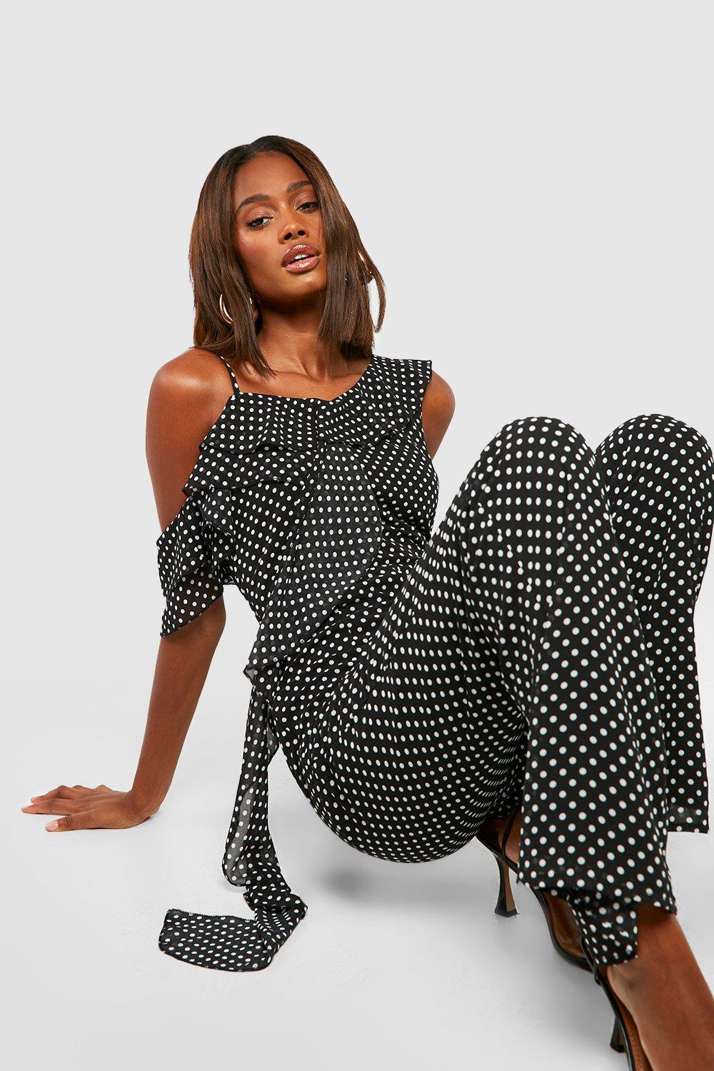 Boohoo polka store dot jumpsuit