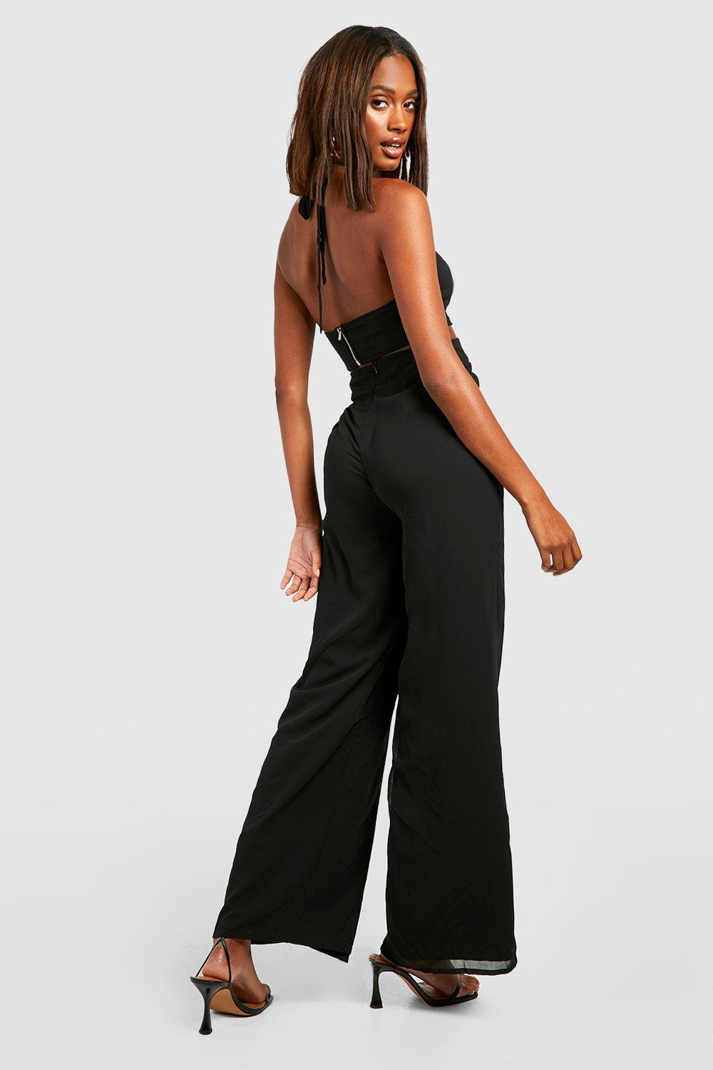 Cut out wide store leg jumpsuit