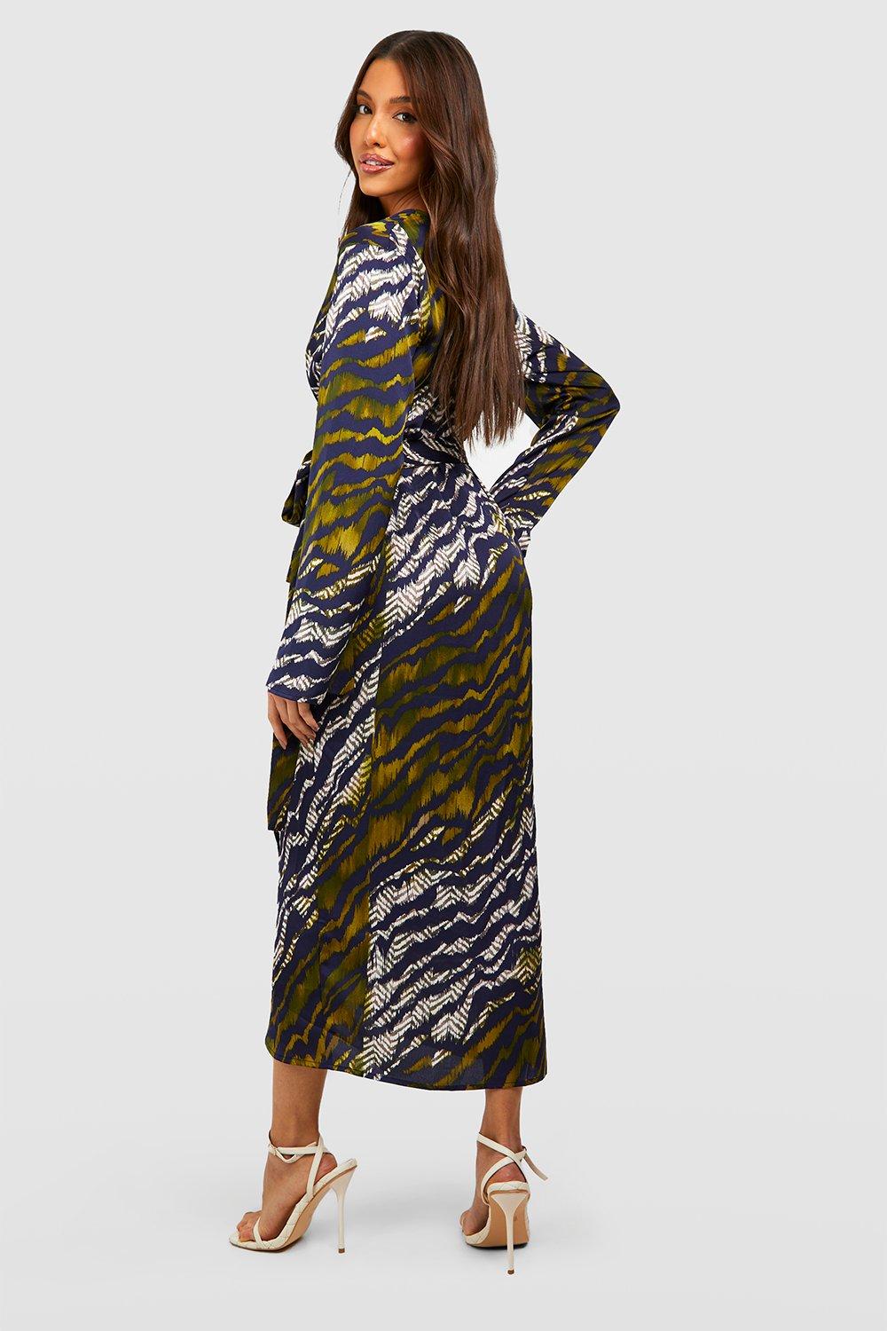 Topshop animal print midi shirt sales dress