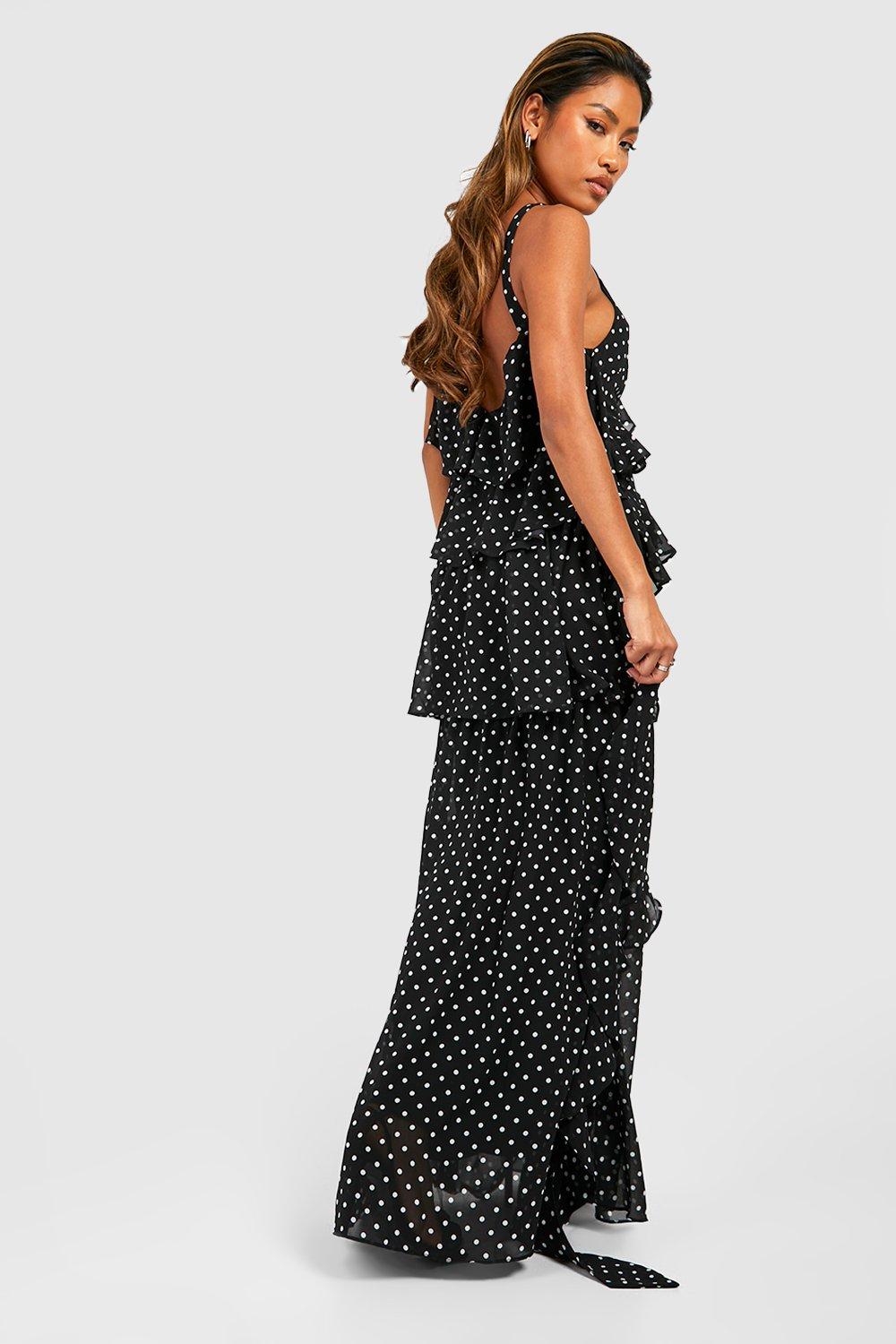 Polka dot hotsell chiffon dress