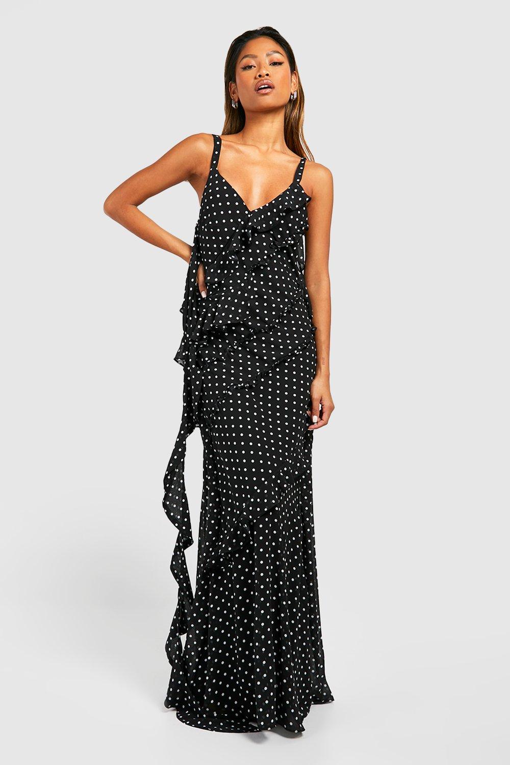 Ruffle trim 2024 maxi dress