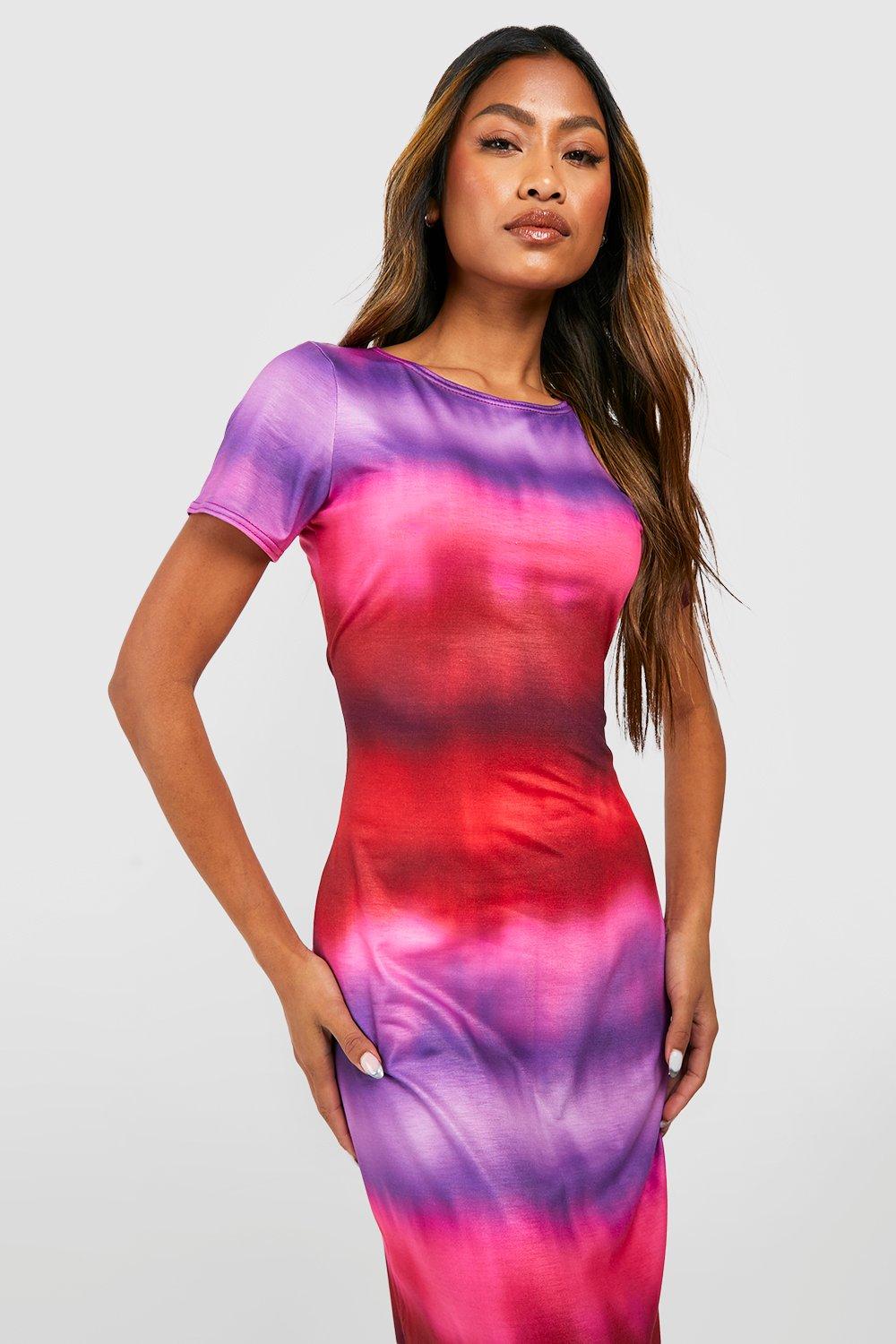 Short sleeve tie deals dye maxi dress