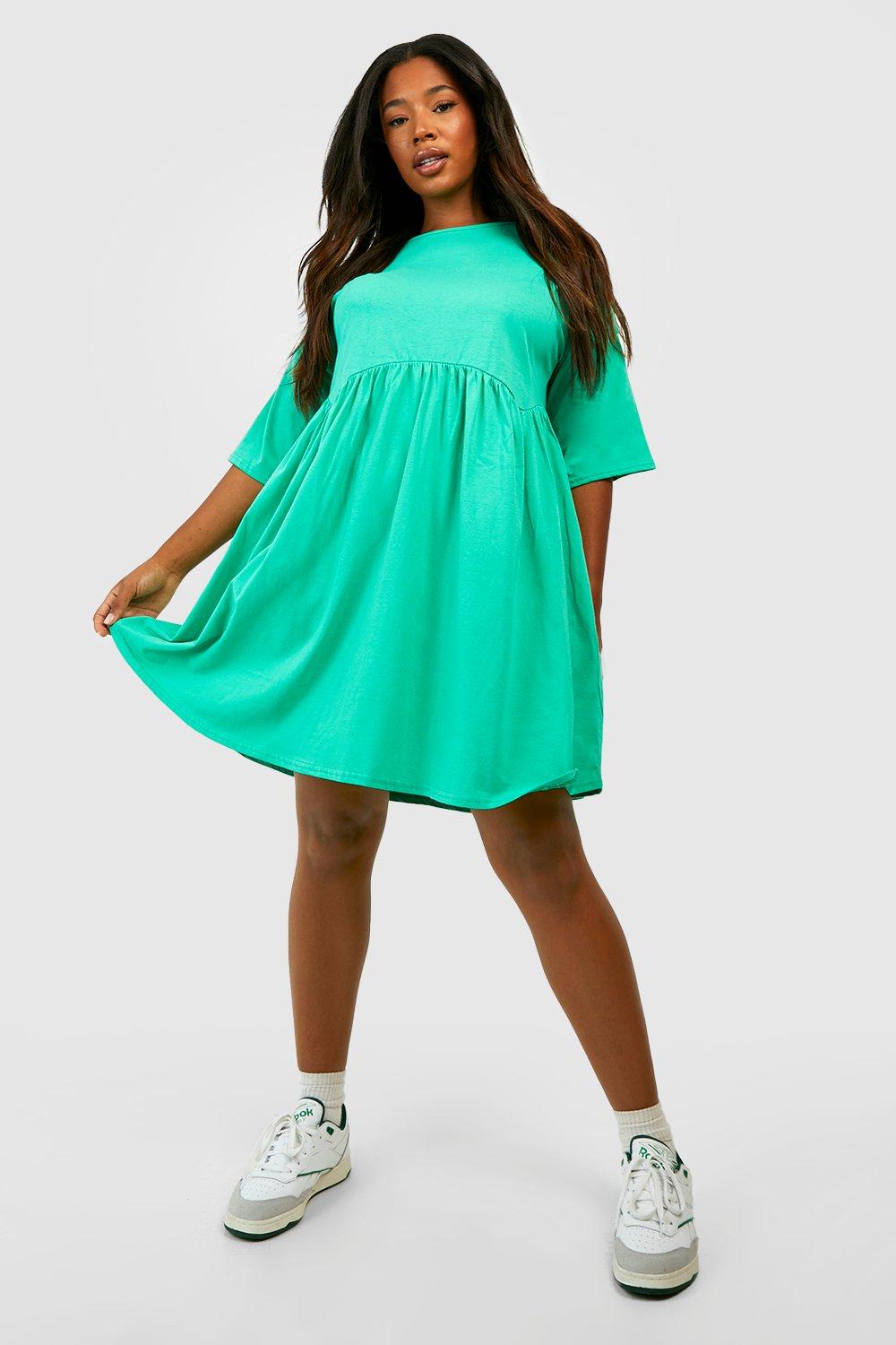 Green store smock dress