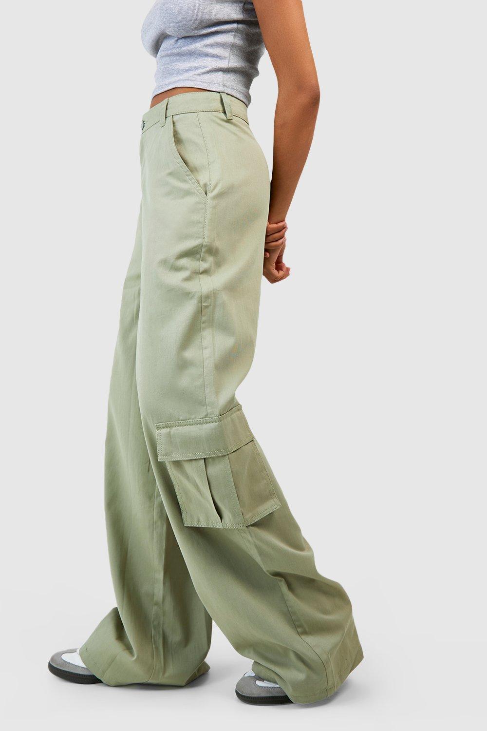 Tall Relaxed Fit Twill Cargo Wide Leg Pants