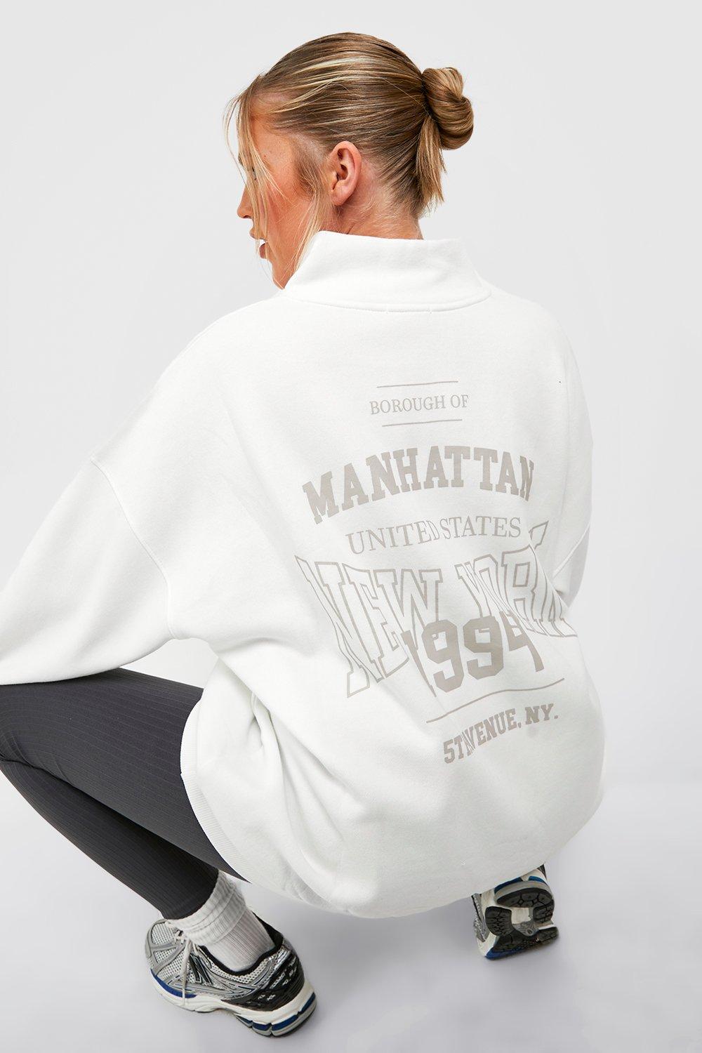 Plus Manhattan Half Zip Sweatshirt boohoo