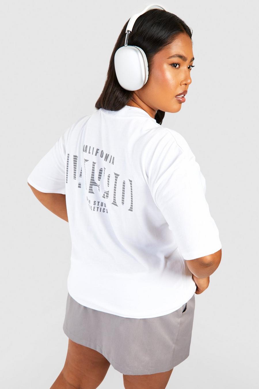 Camiseta Plus con estampado de California, White image number 1