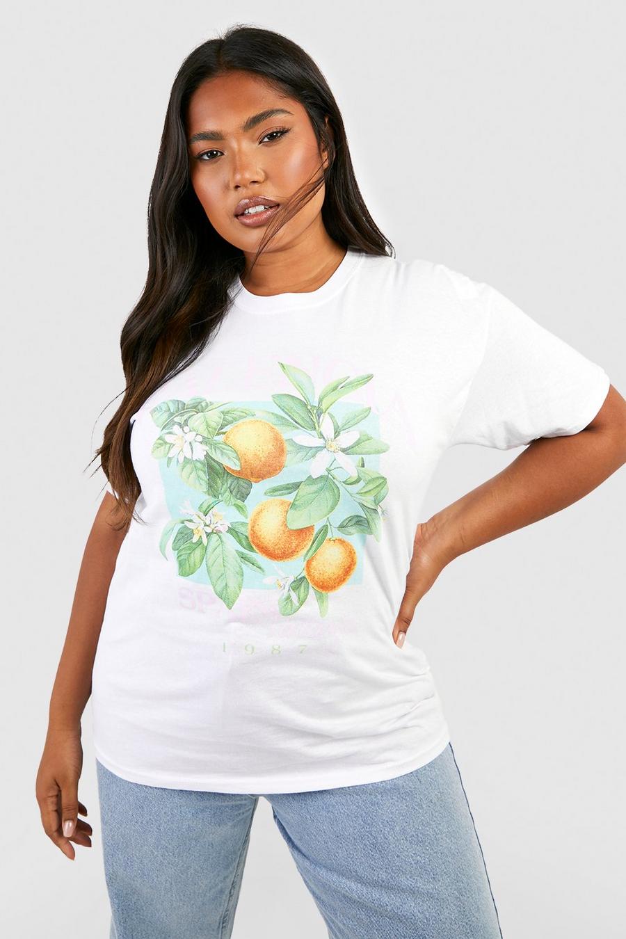 White Plus Oranges Graphic T-shirt 