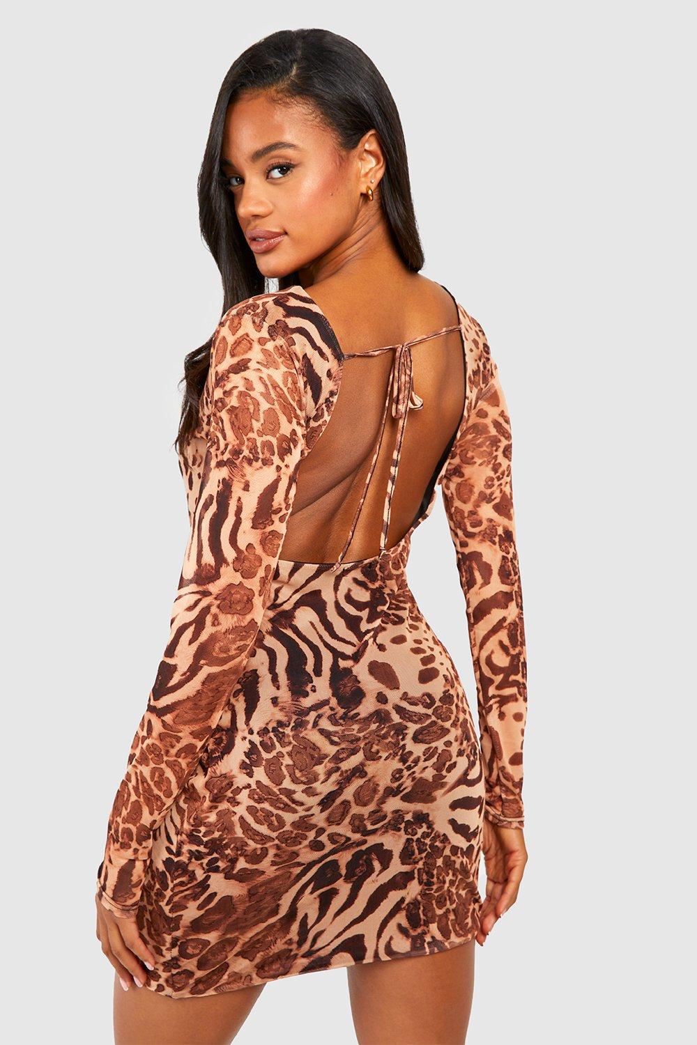 Boohoo hot sale cheetah dress