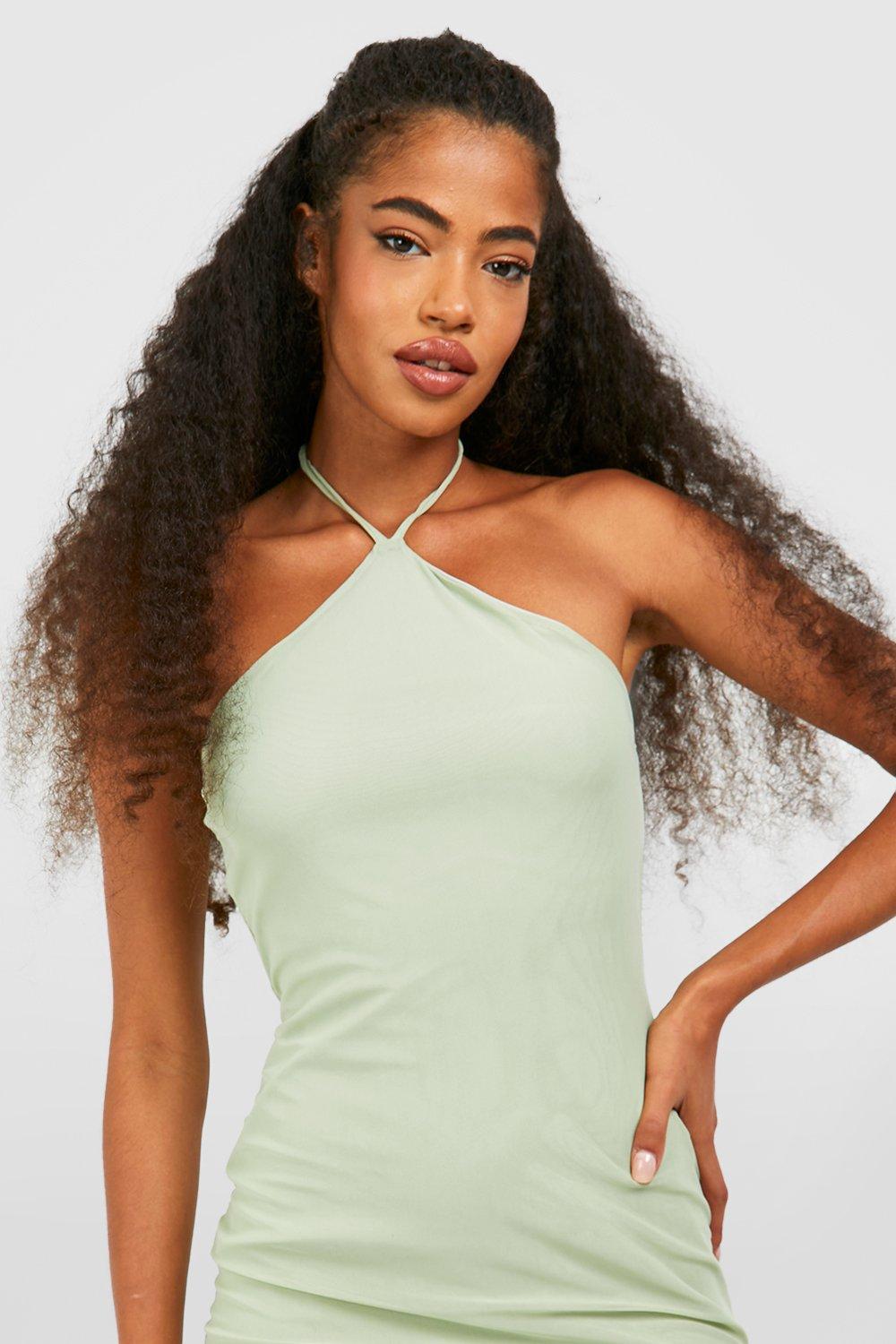 Halter neck 2024 mesh dress